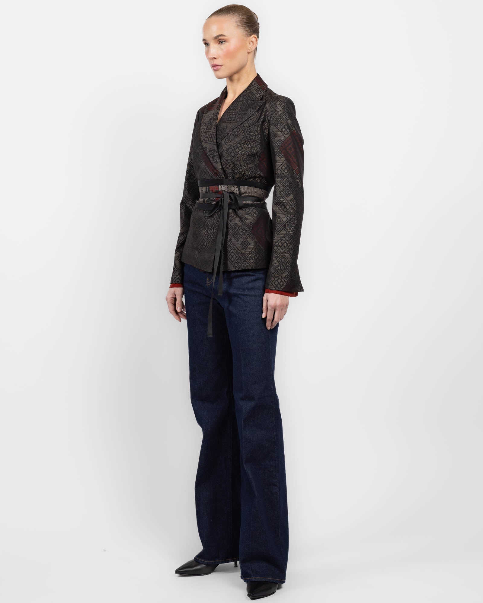 Veste croisée avec ceinture