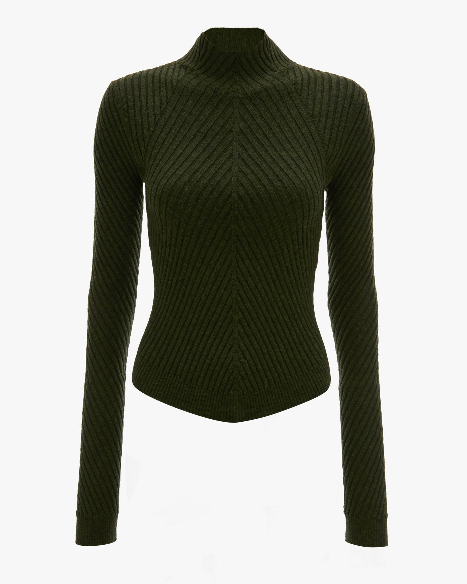 Ribbed Long Sleeve Polo Top