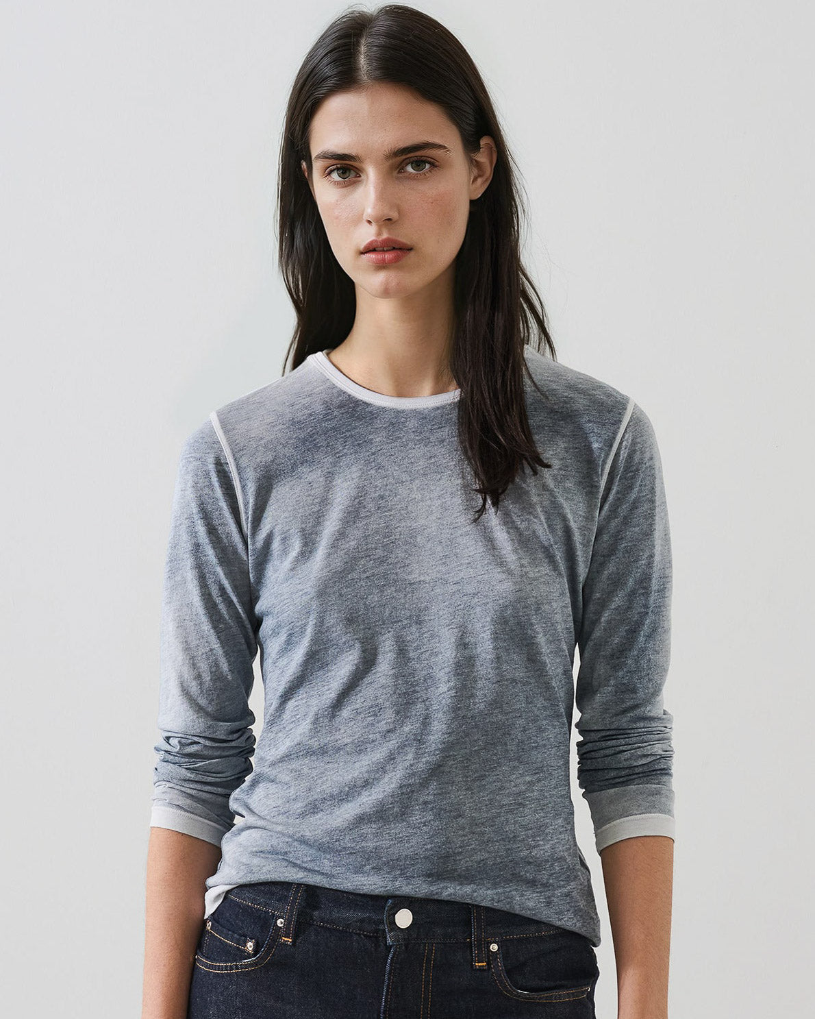 Long Sleeve Reverse Spray Crewneck