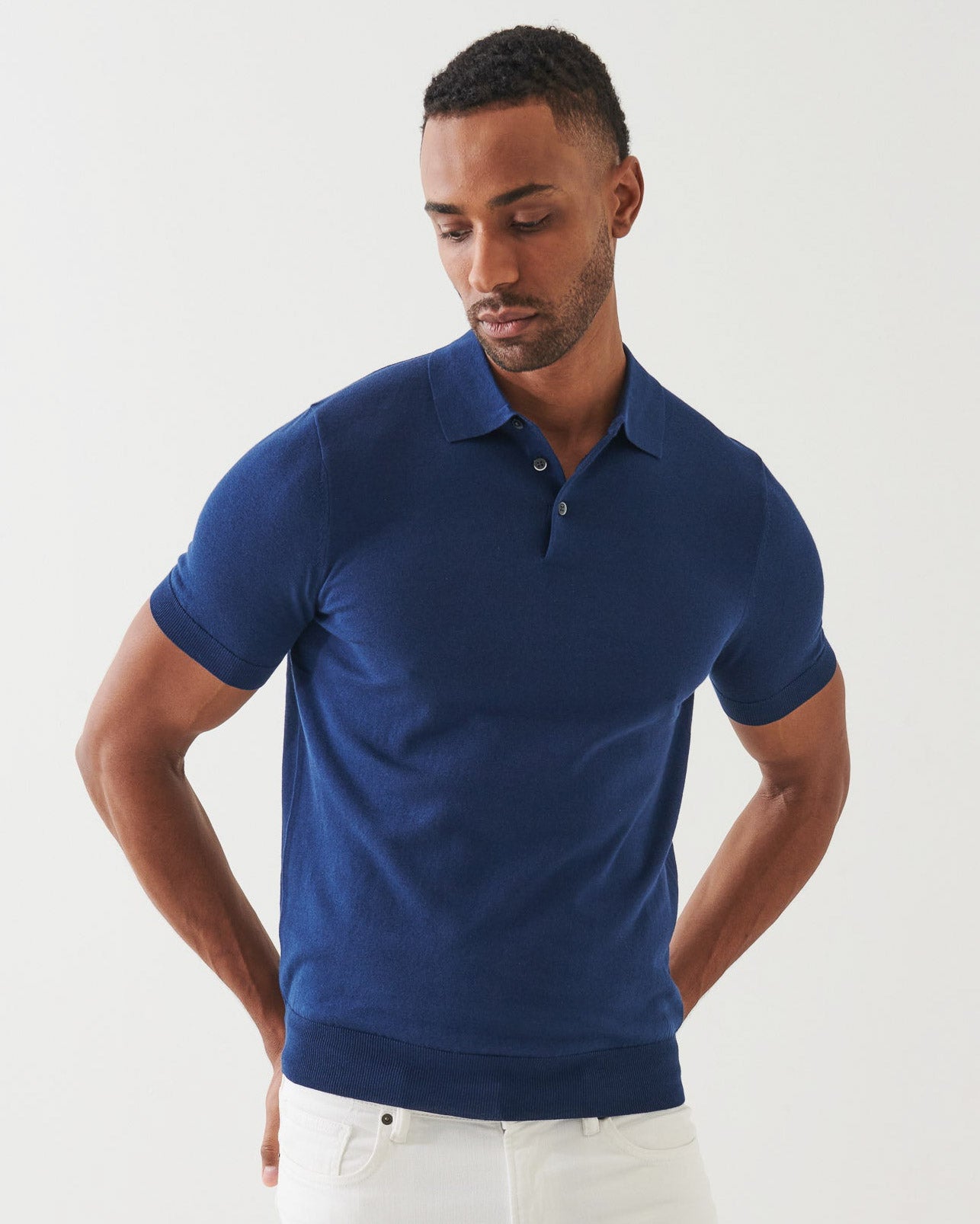 Cupro Button Polo
