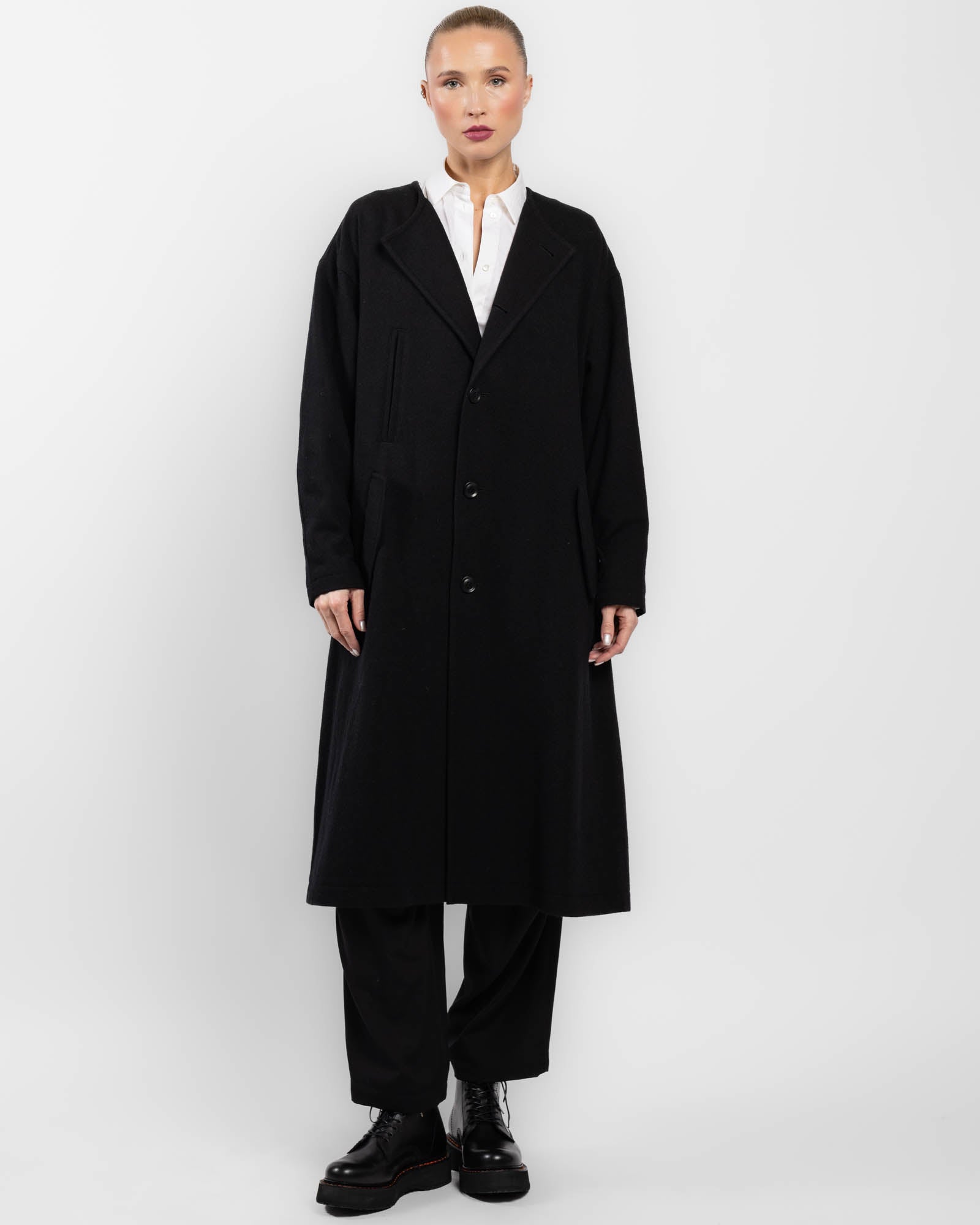 O-Collarless Coat