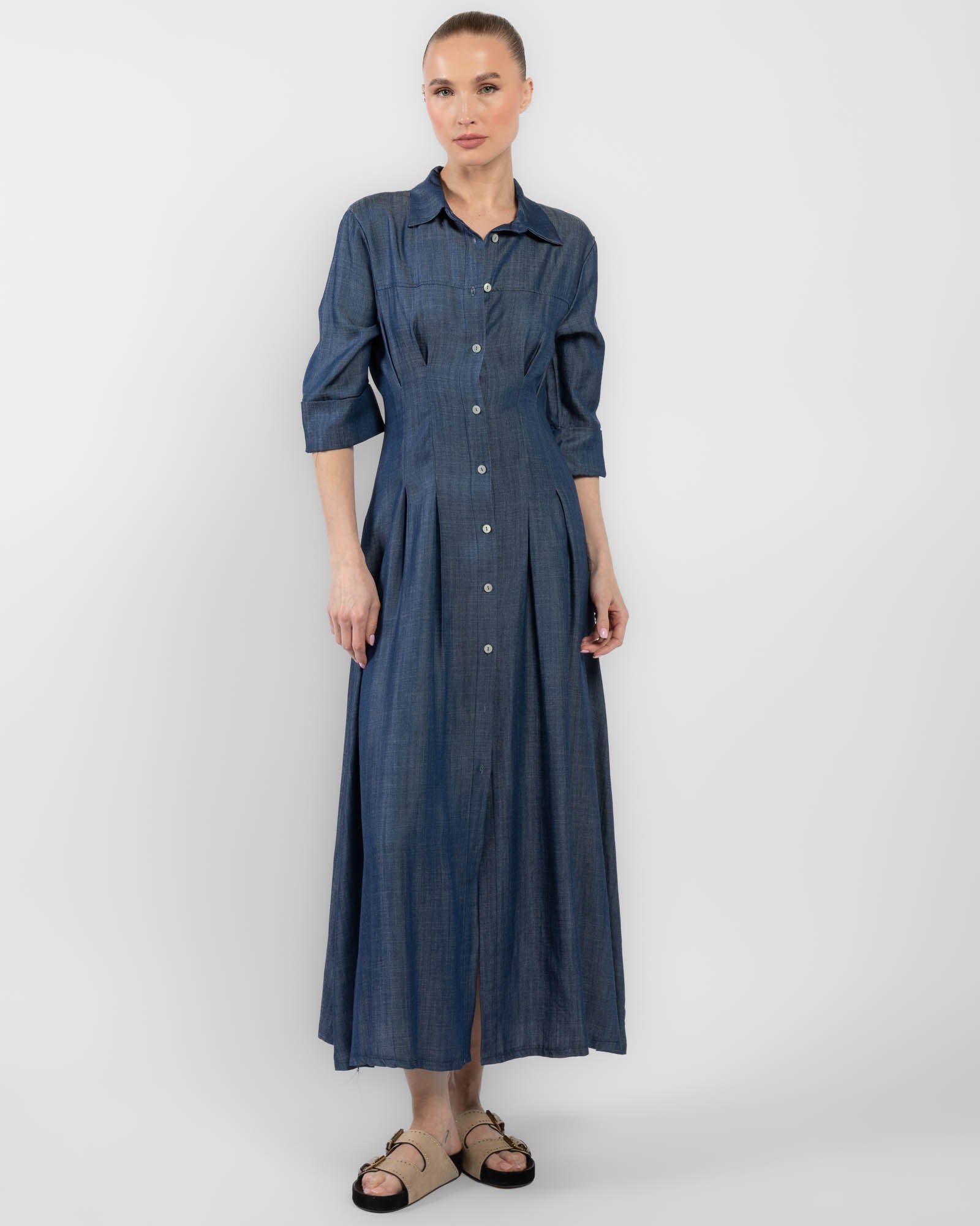 Robe longue à boutons