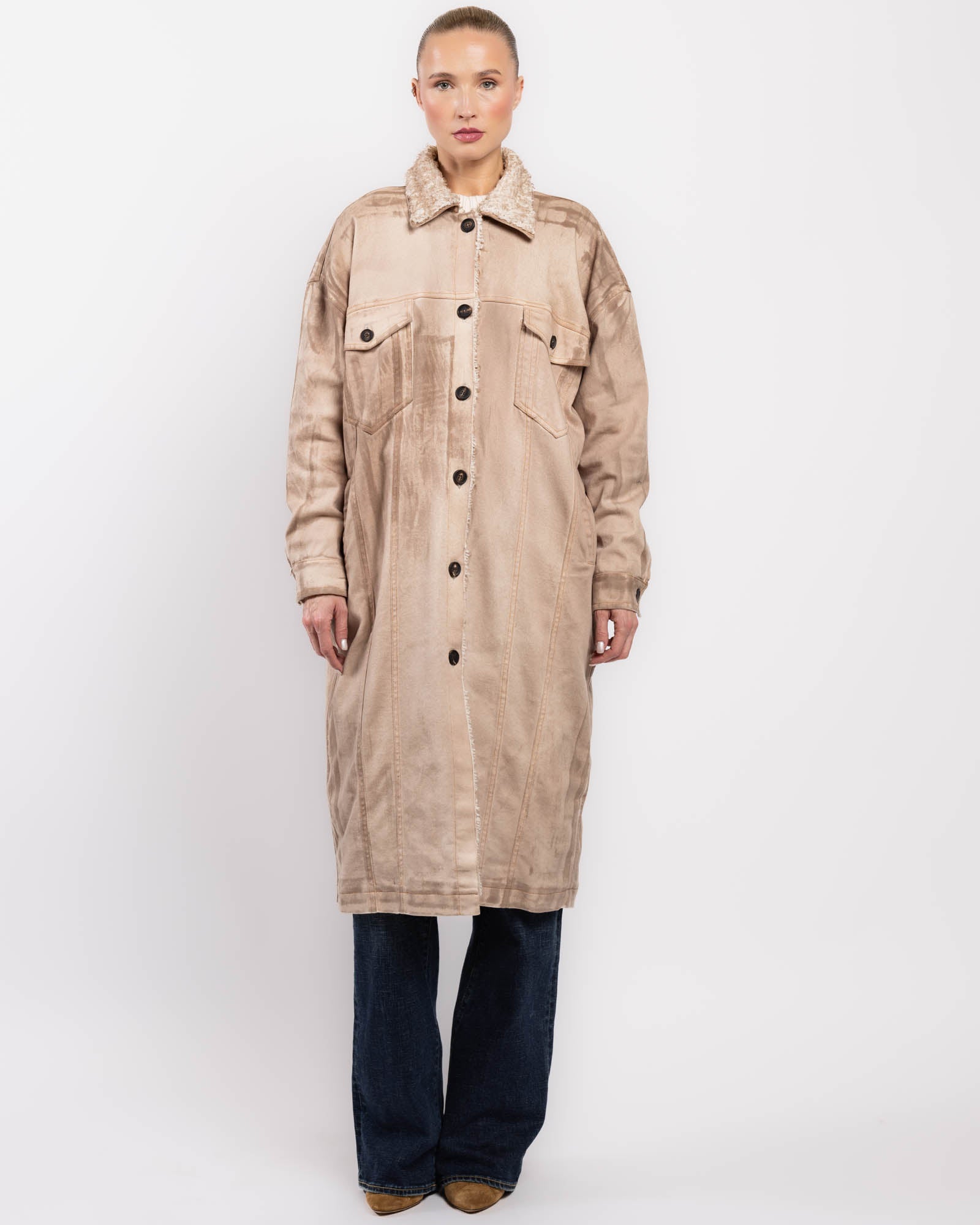 Manteau long en jean