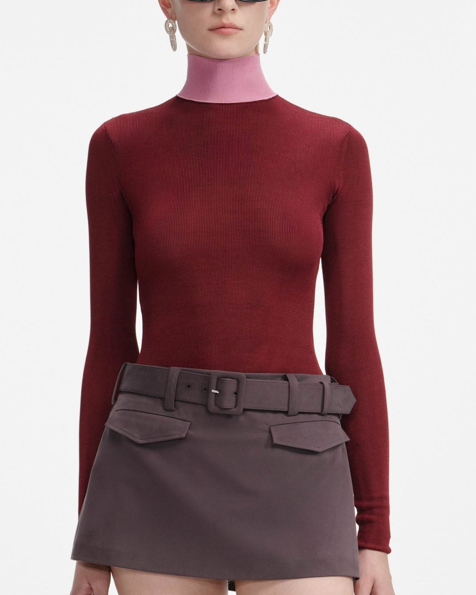 Long Sleeve Contrast Top