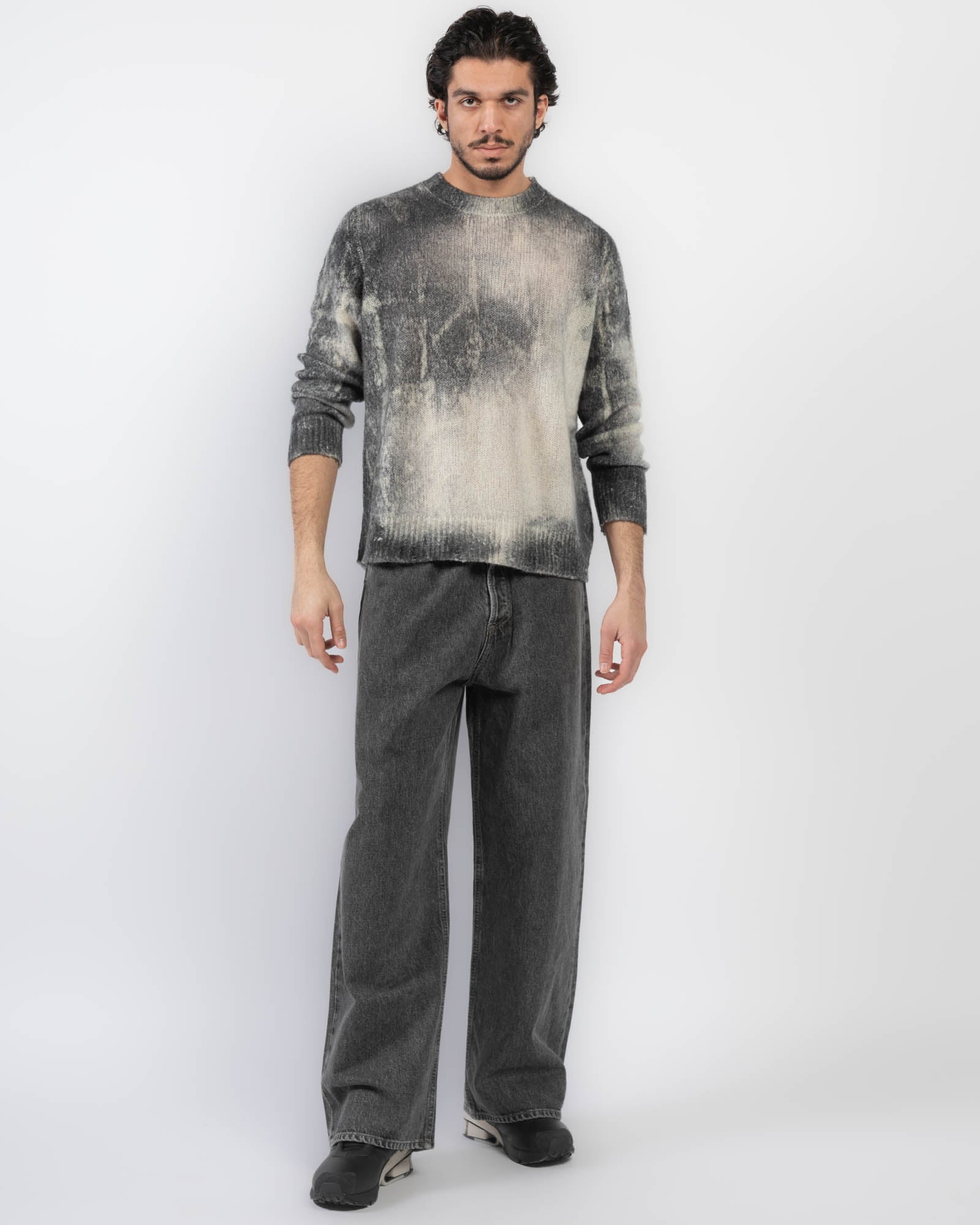 Pull brossé marbré