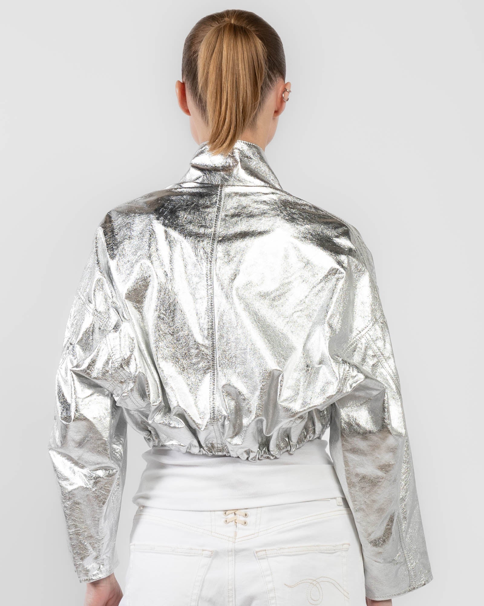 Metallic Leather Jacket