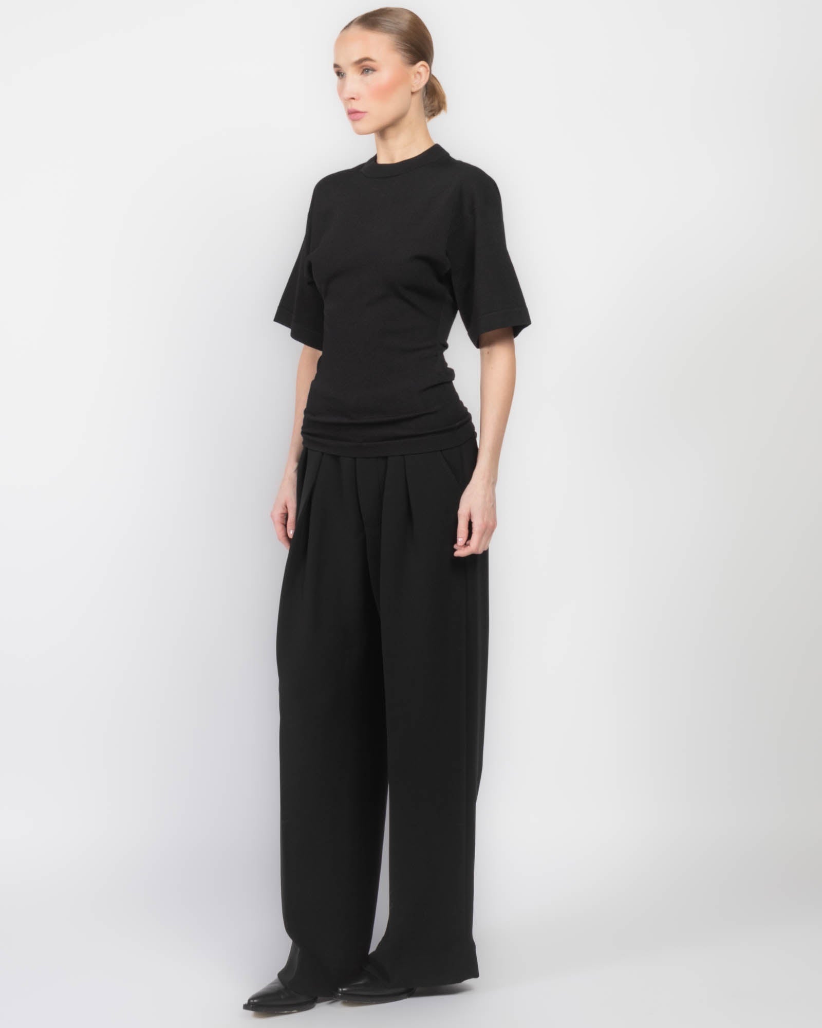 Short Sleeve Knit Blouse