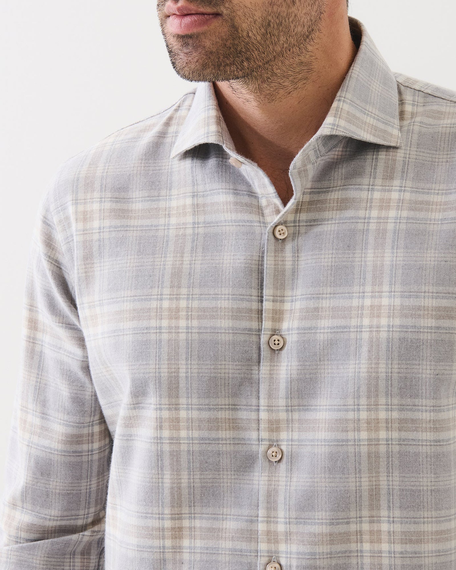 Plaid Spread Collar Shirt