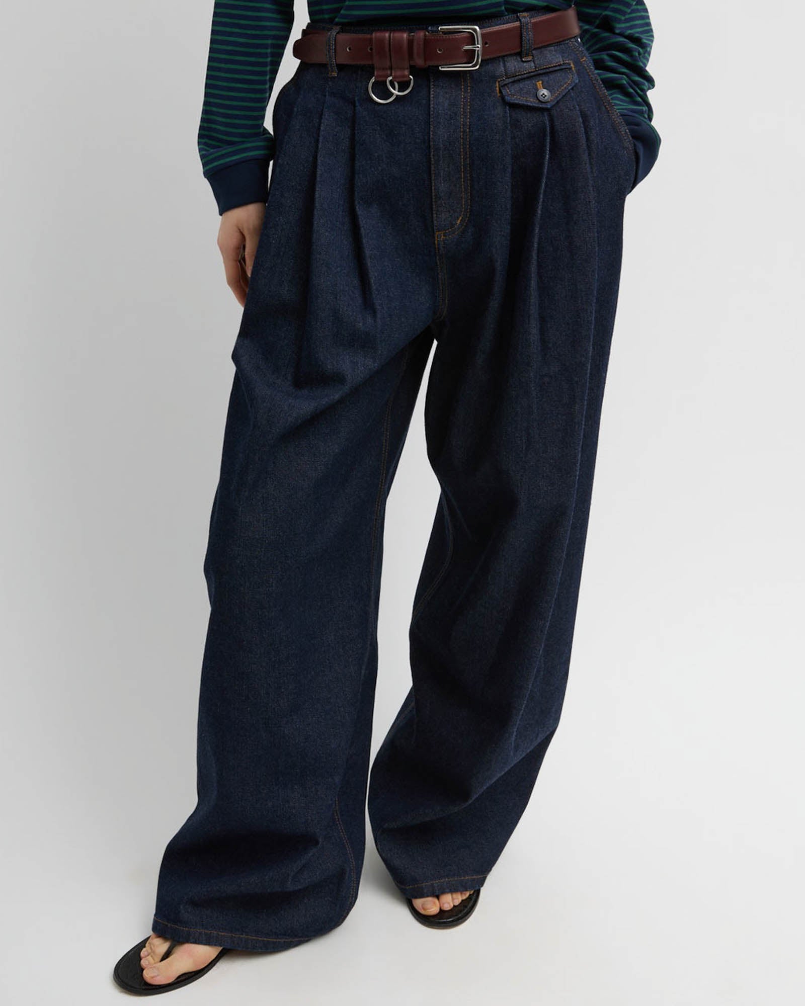 Triple Pleat Jeans