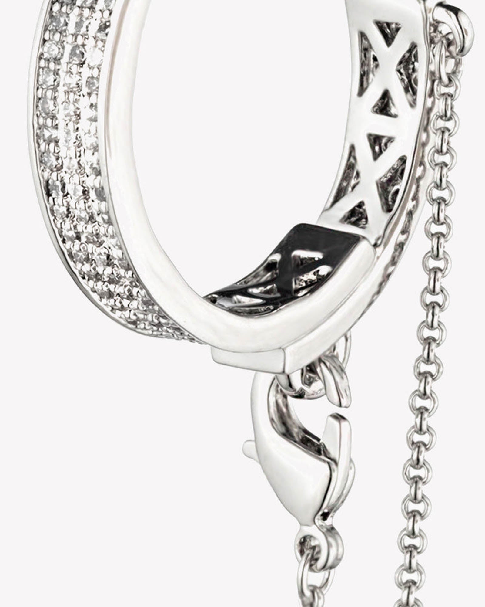Pavé Safety Chain Hoop Earrings