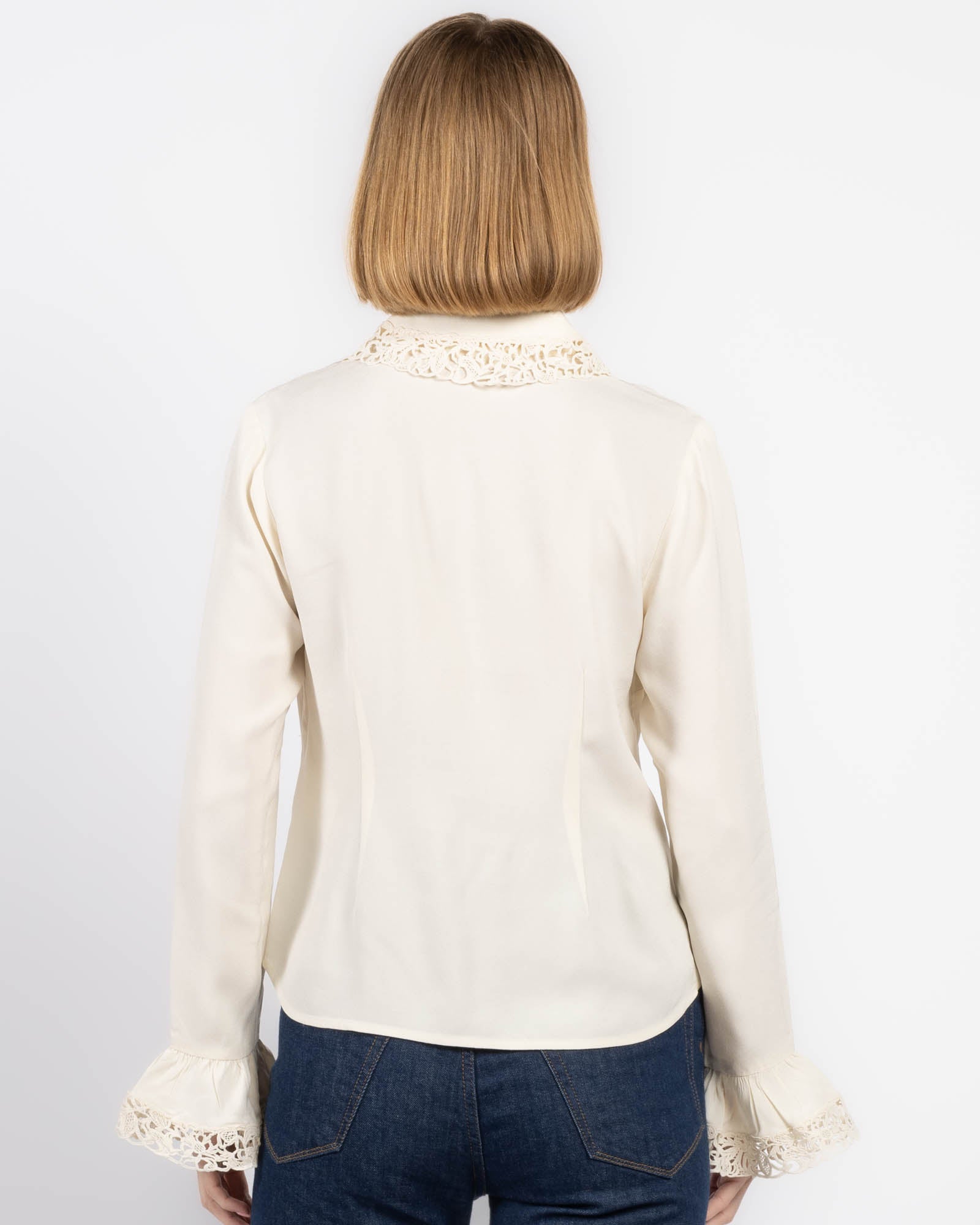 Chemise à bordure en dentelle