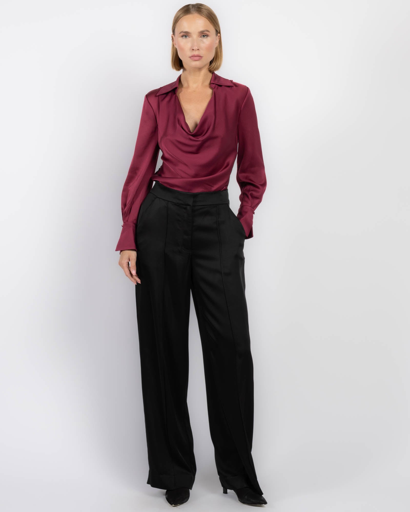 Symone Long Sleeve Cowl Top