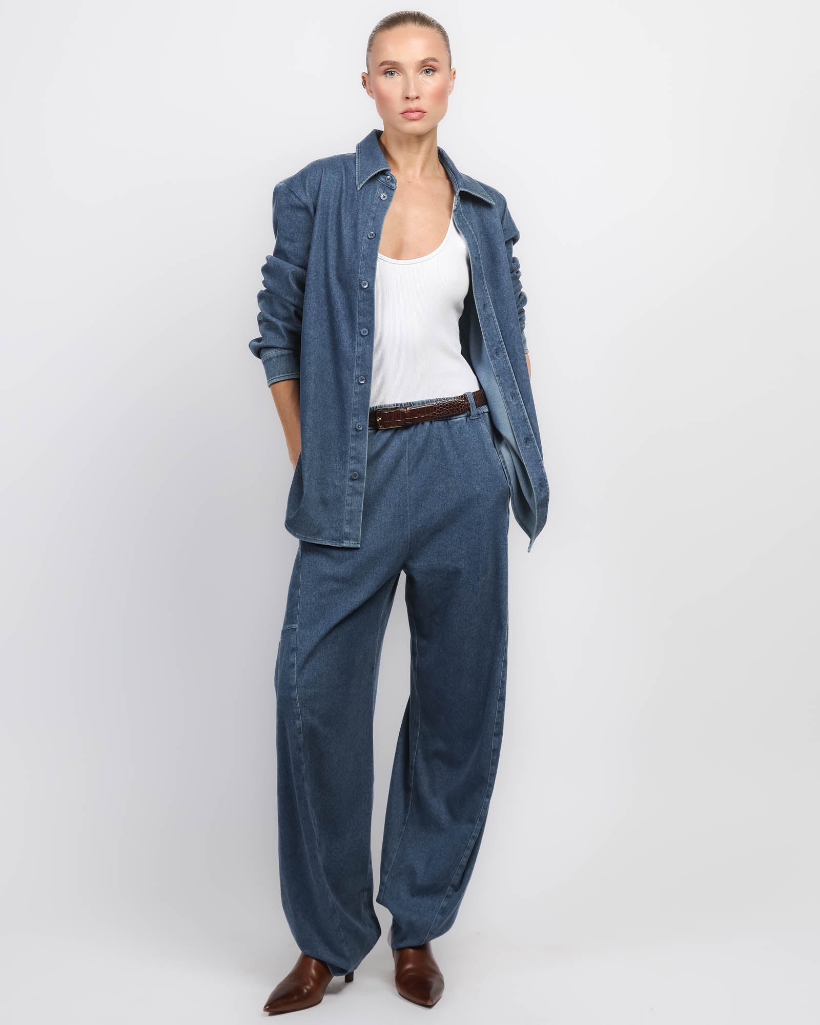 Pantalon en denim tricoté Winslow