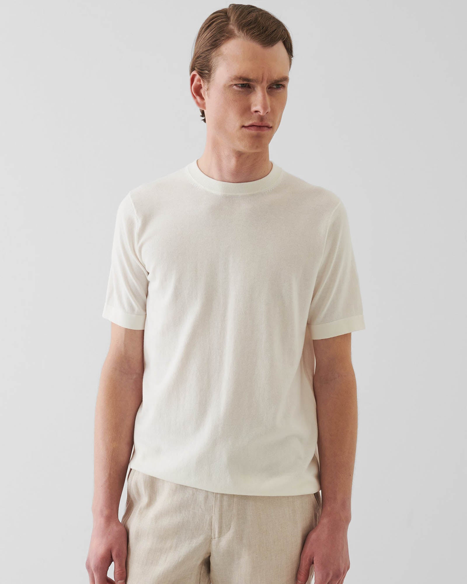 Short Sleeve Cashmere Crewneck