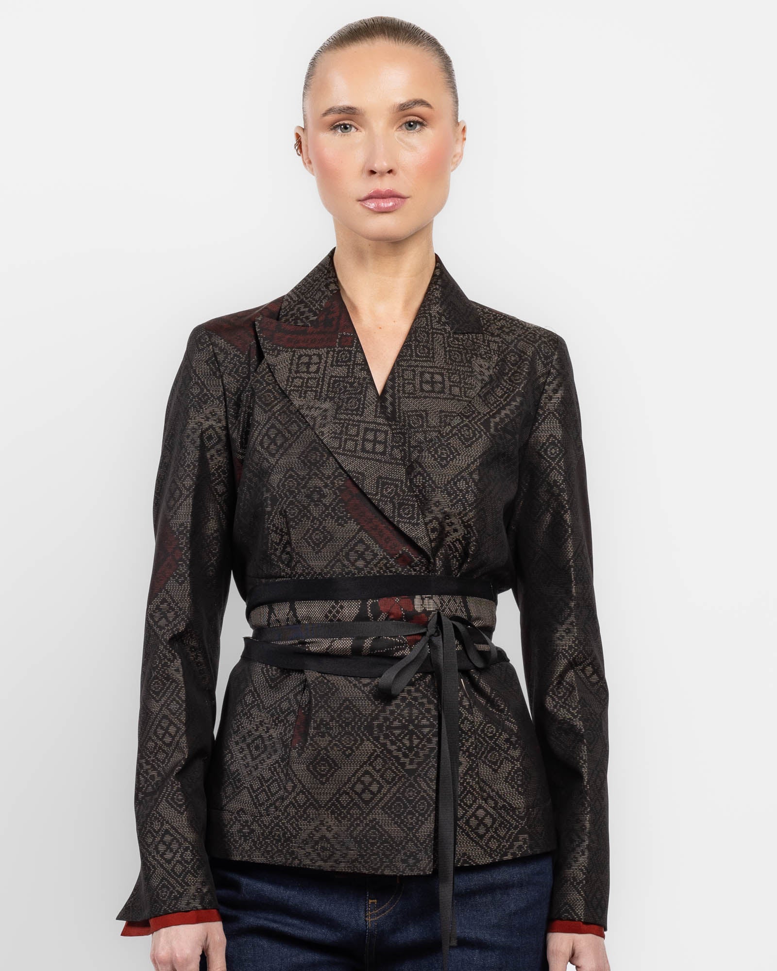 Veste croisée avec ceinture