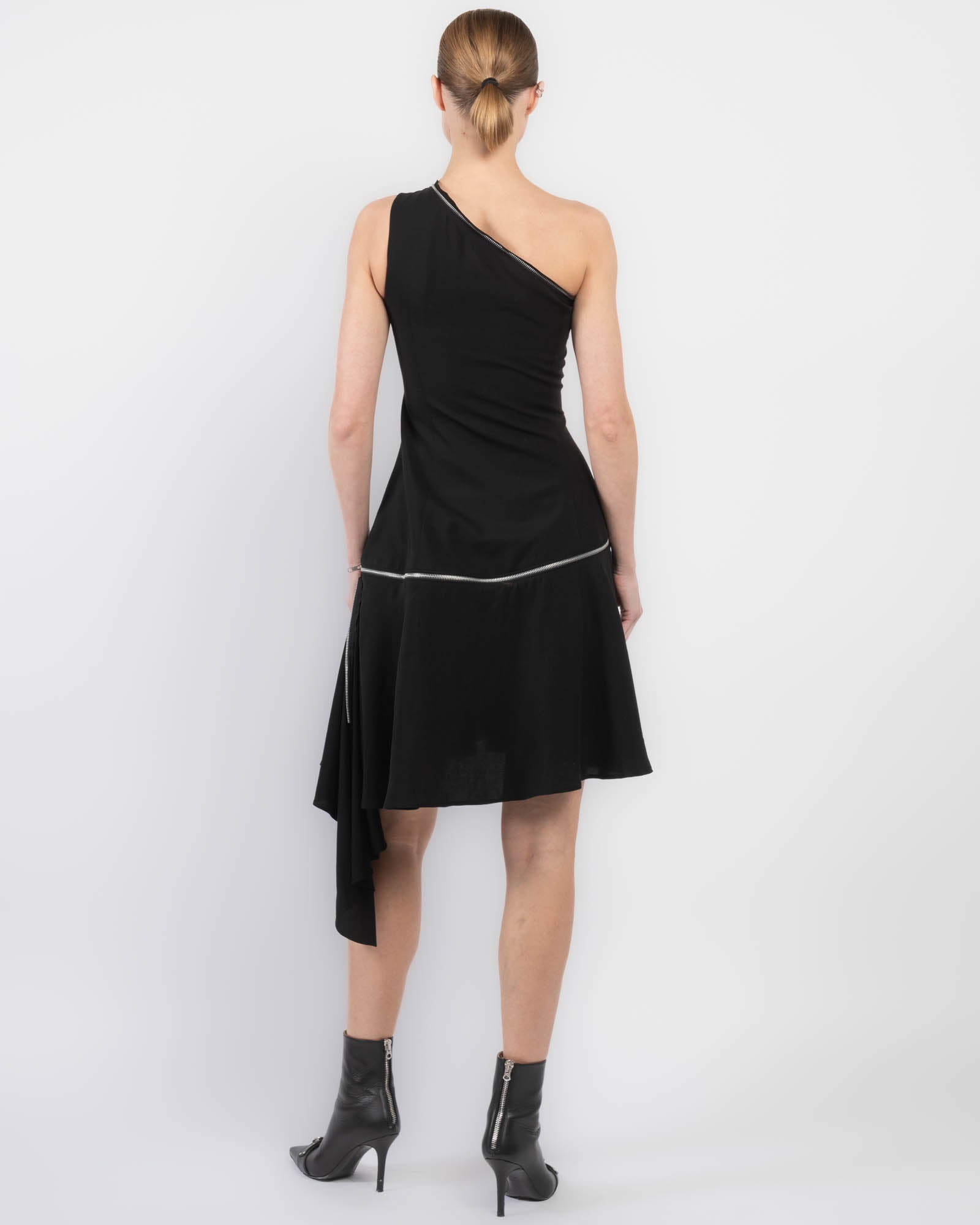 Zip One-Shoulder Dress