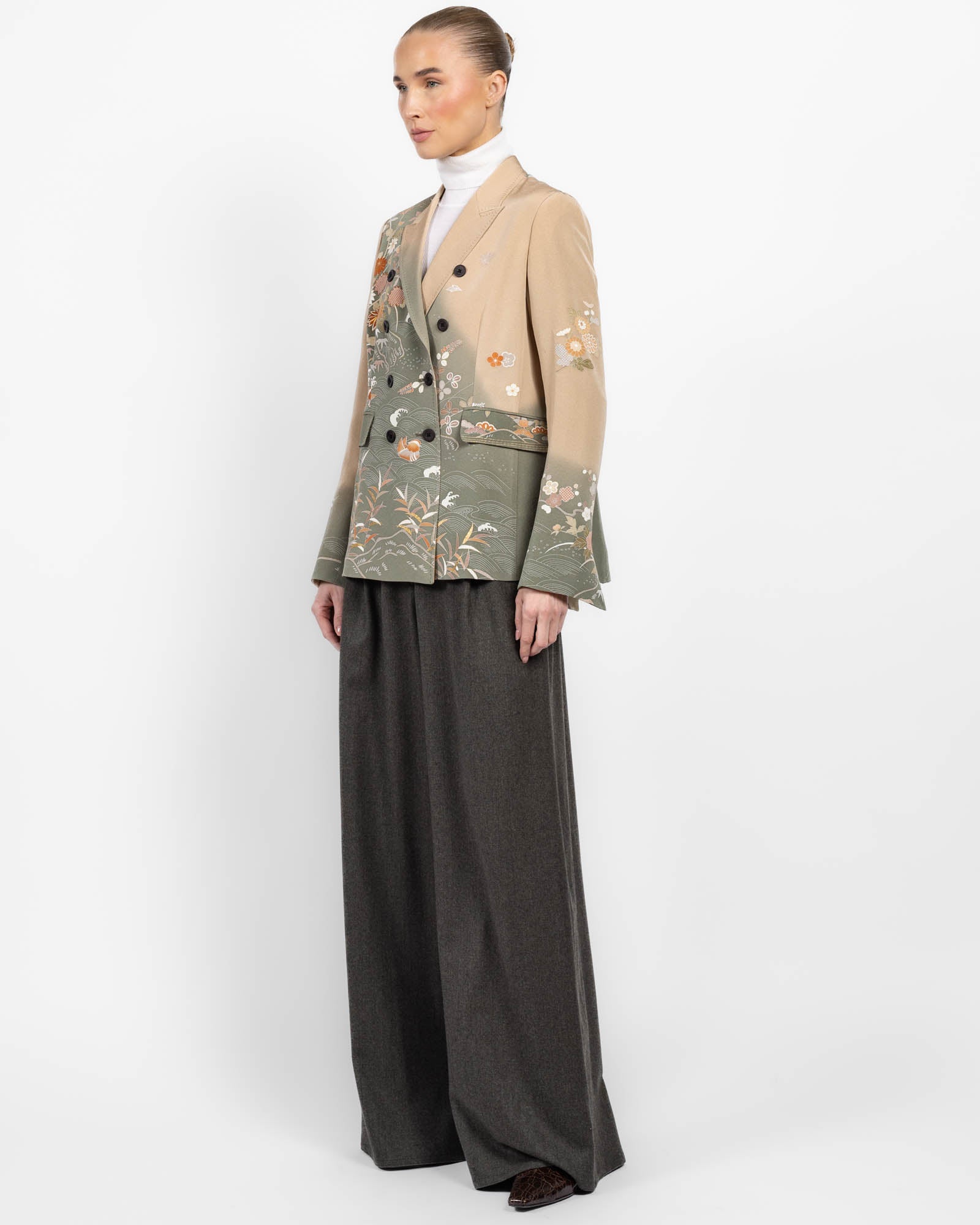 Double-Breasted Kimono Jacket