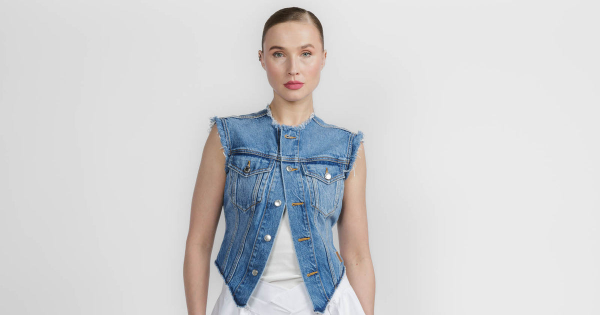 ALEXANDER WANG Prestyled Combo Denim Vest Dress