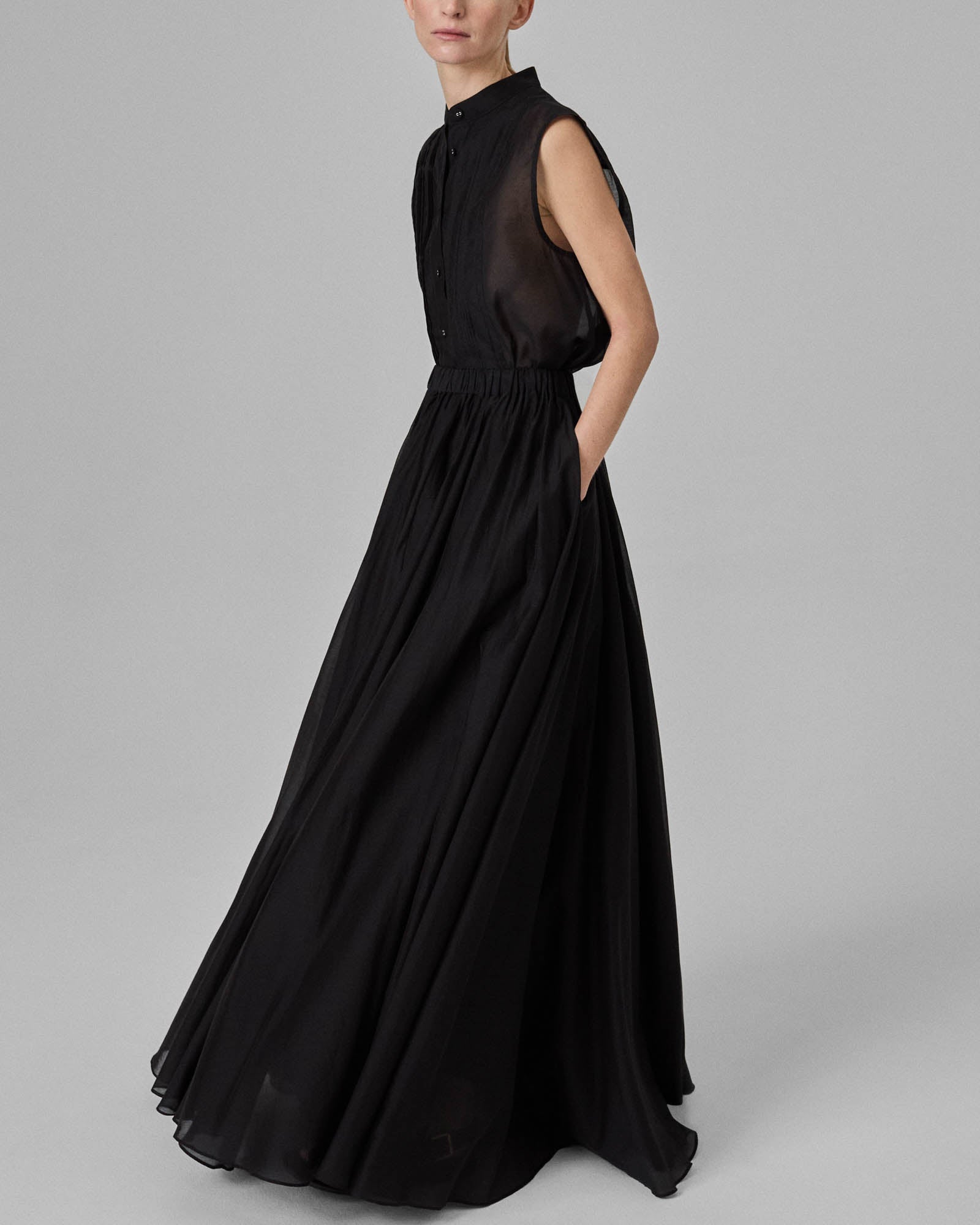 Sleeveless Tuxedo Shirt
