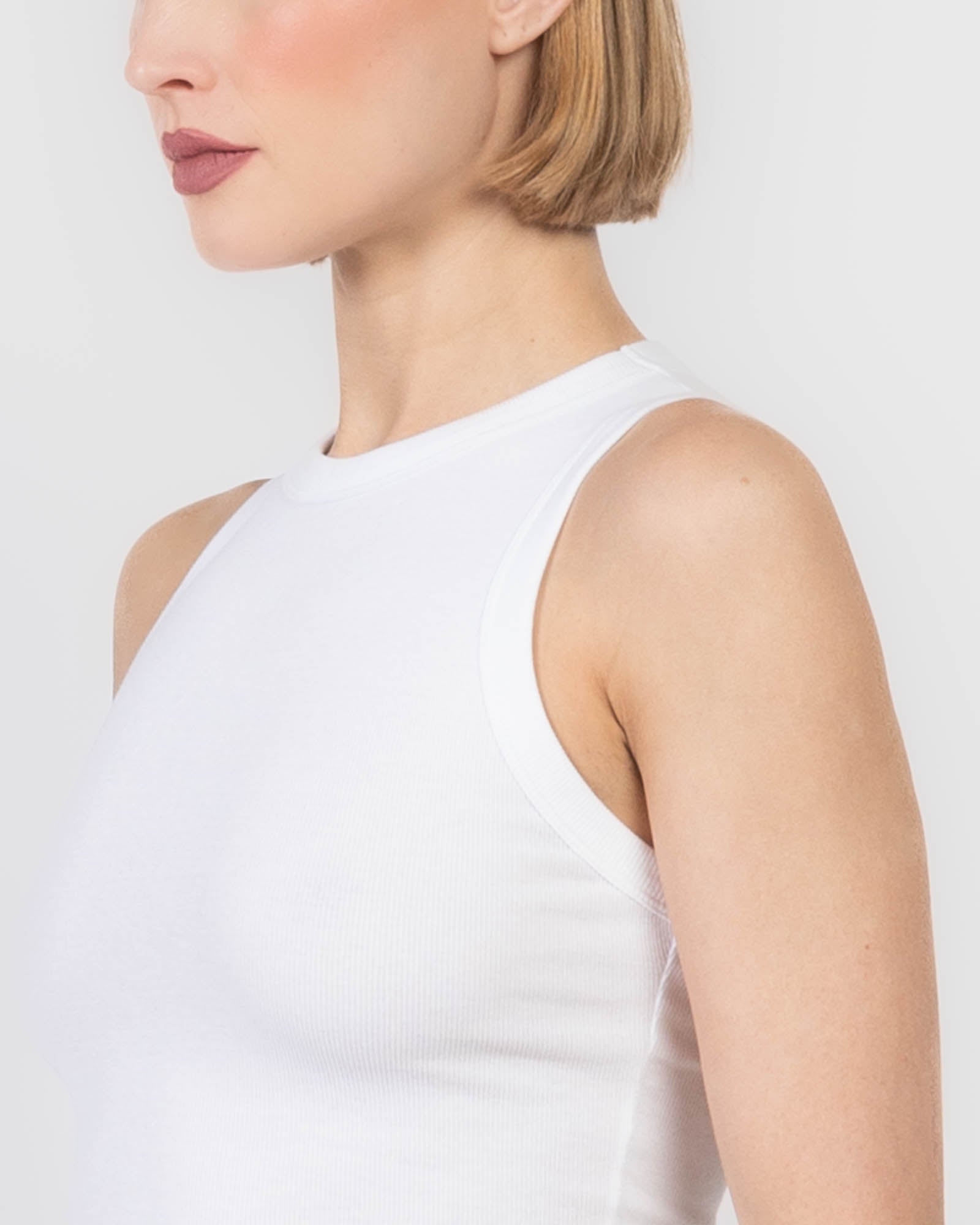 Ribbed High Neck Tank