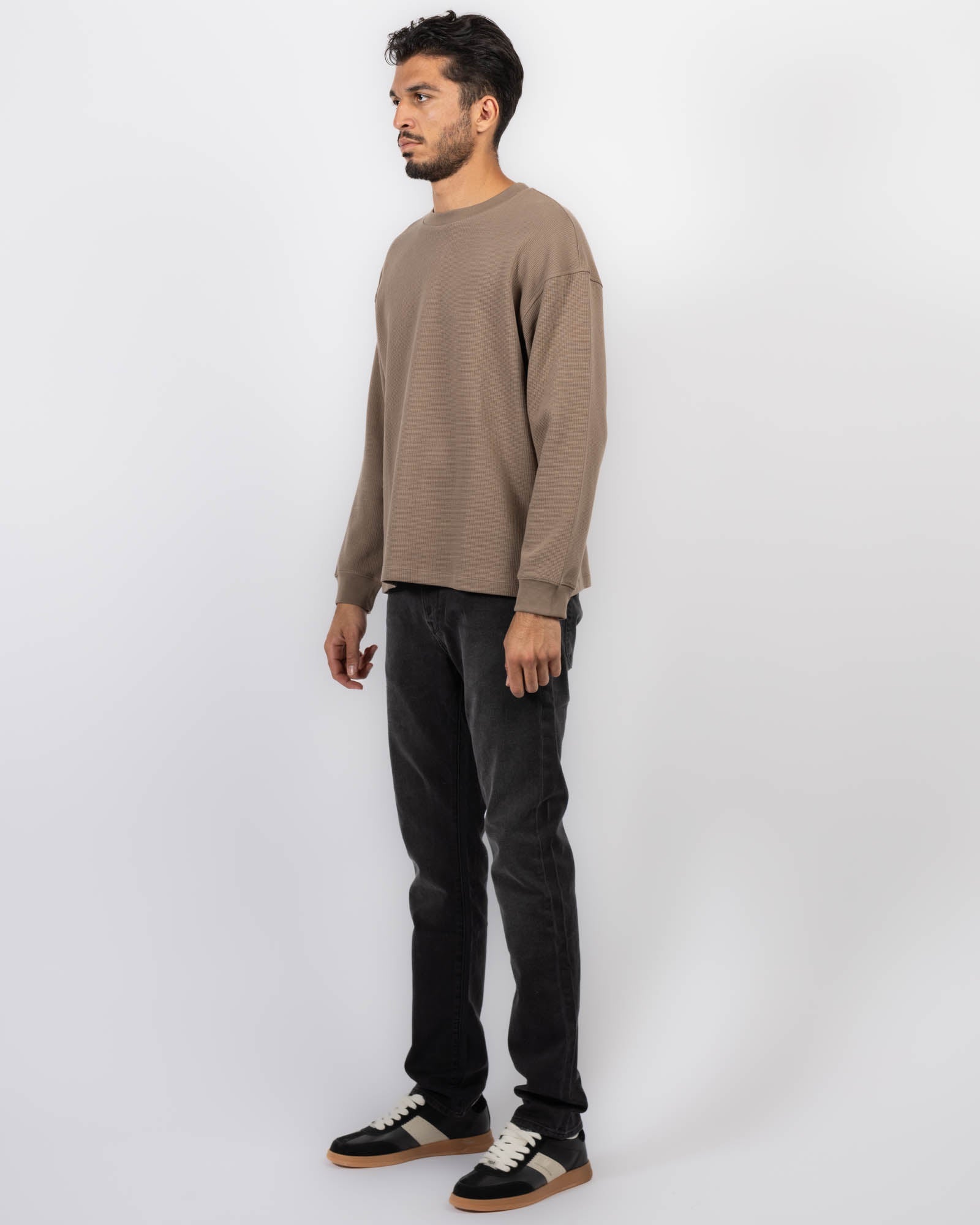 Haut gaufré à manches longues