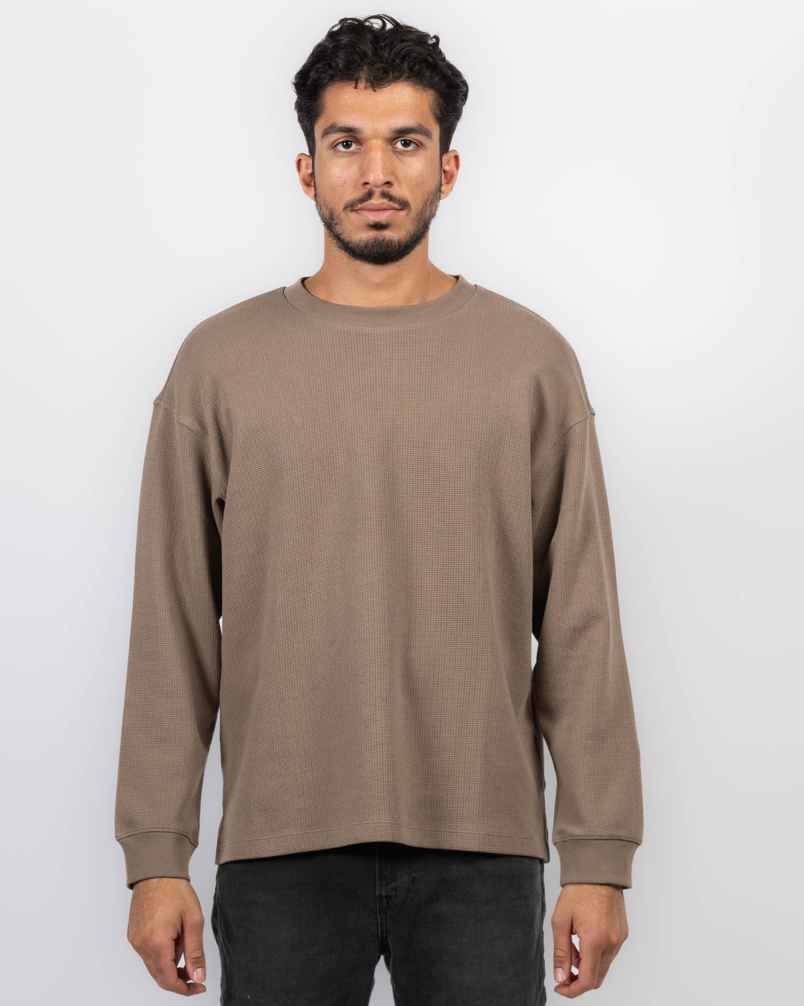 Haut gaufré à manches longues