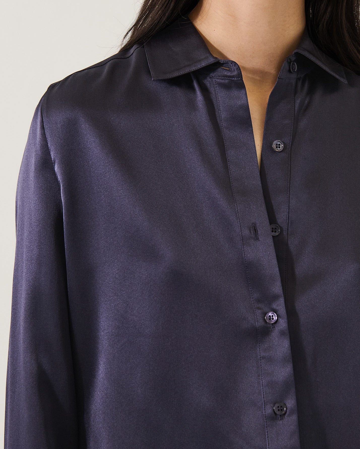 Long Silk Satin Shirt