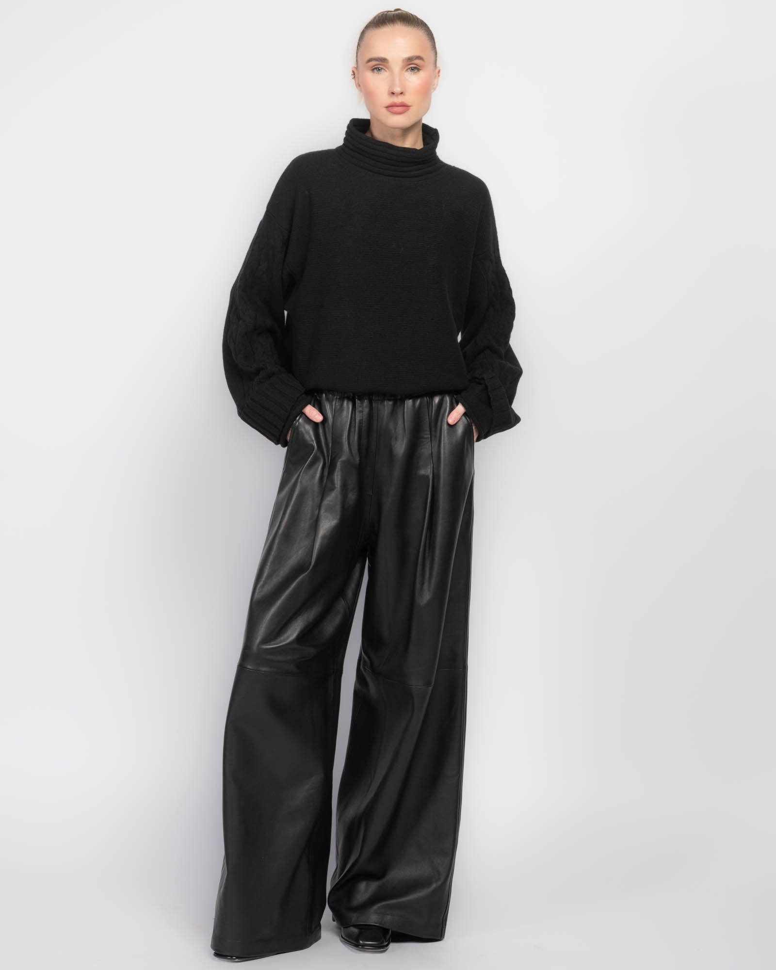 Double Cuff Crop Sweater