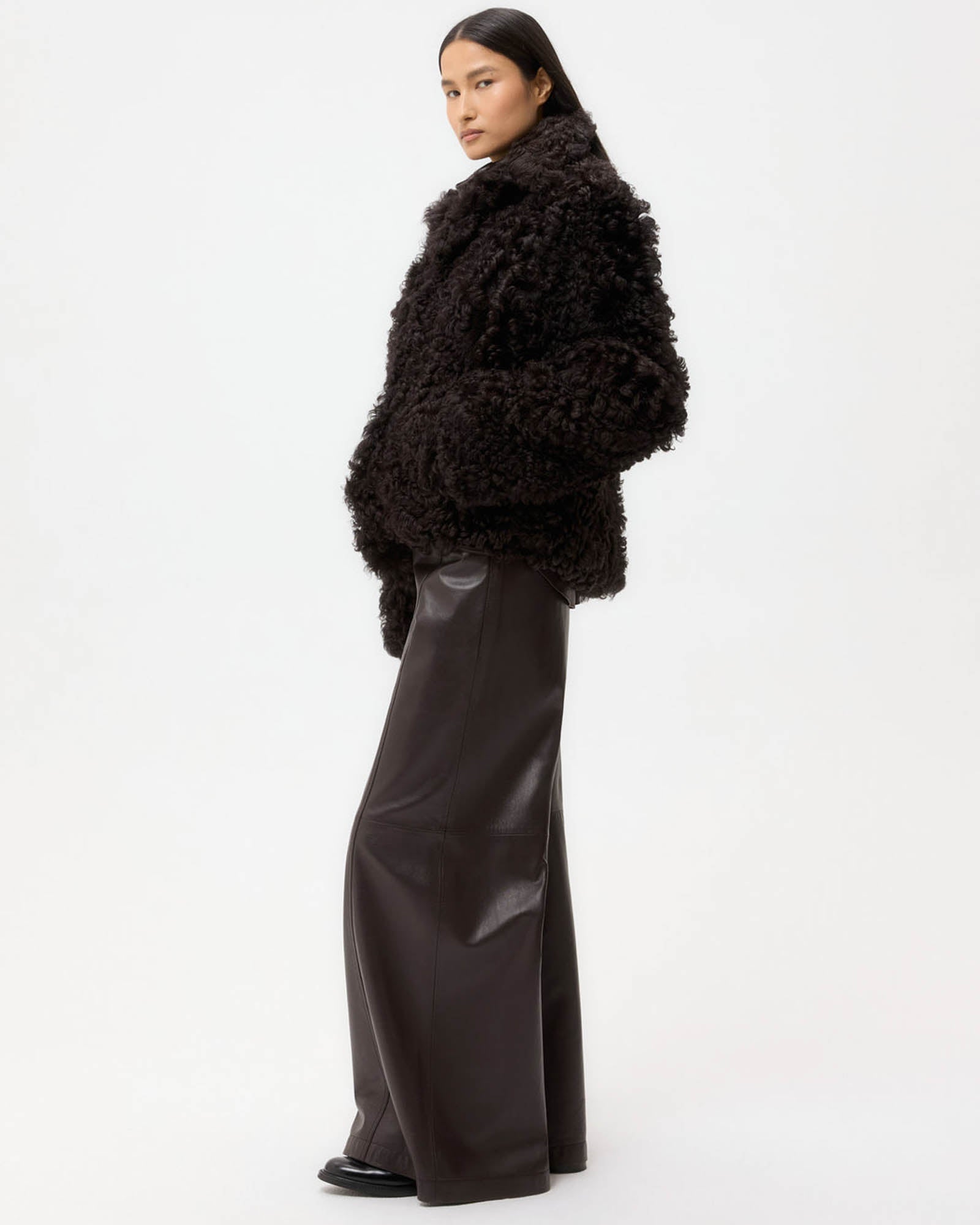 Manteau en cuir Sylvia