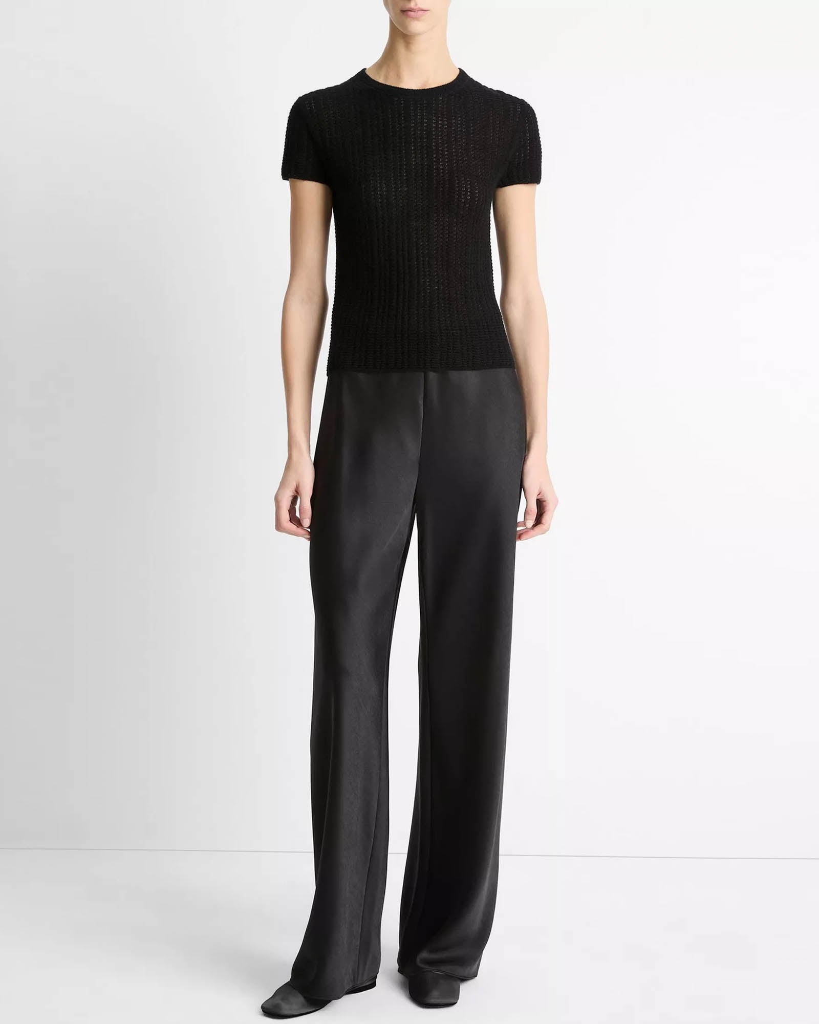 Waffle Knit Short Sleeve Top