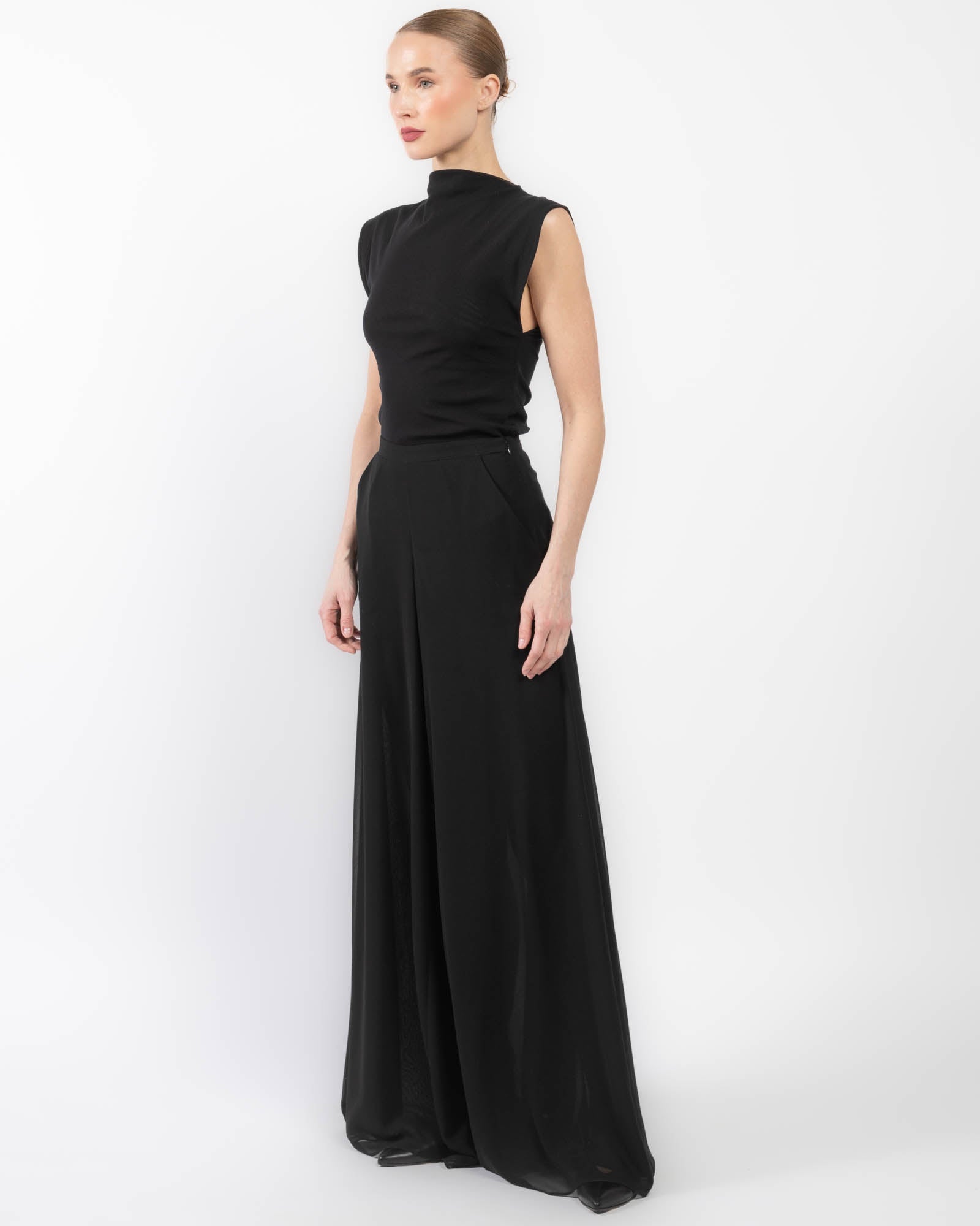 Georgette Wide Leg Pant