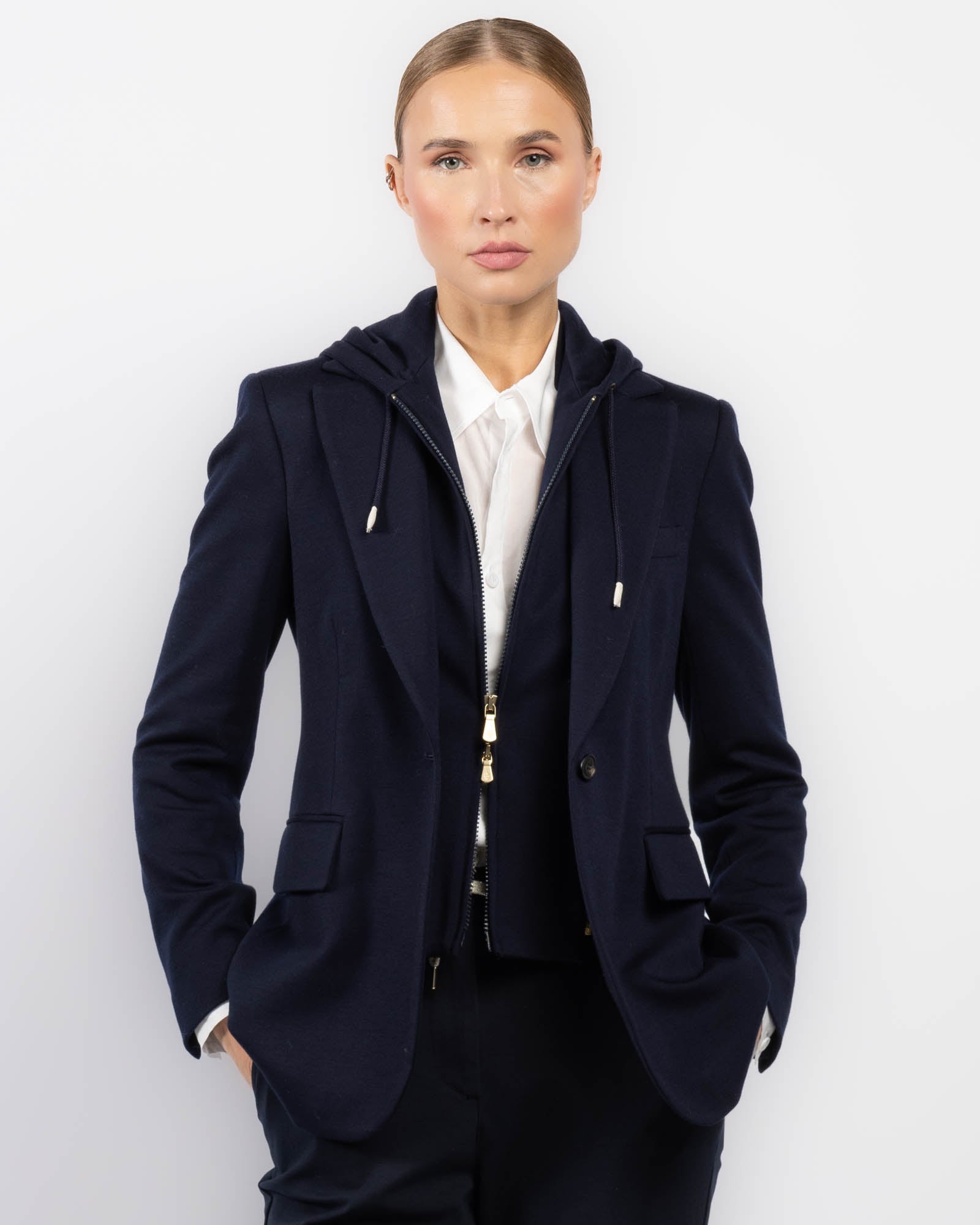 Blazer With Hooded Bib