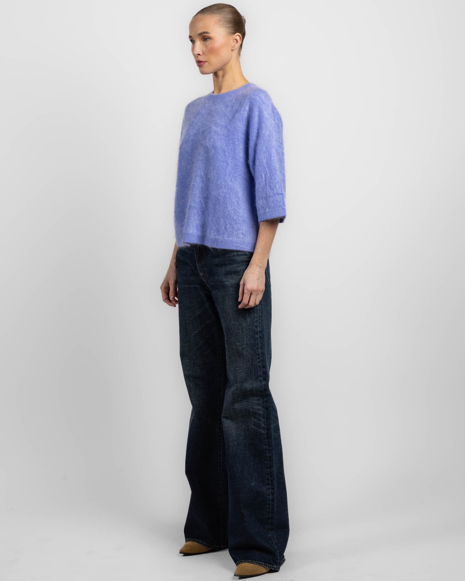 Oversized Three-Quarter Sleeve Crewneck