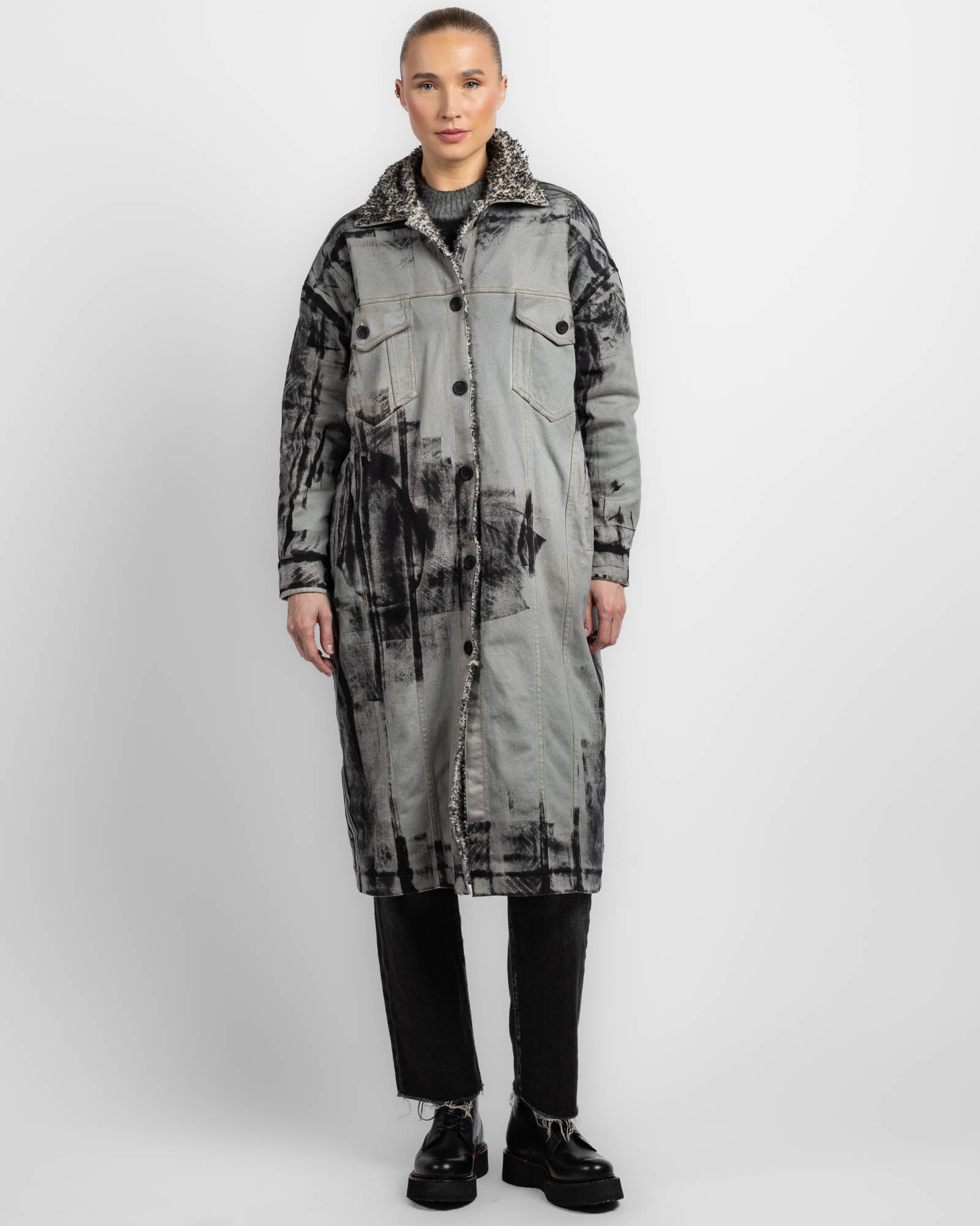 Manteau long en jean
