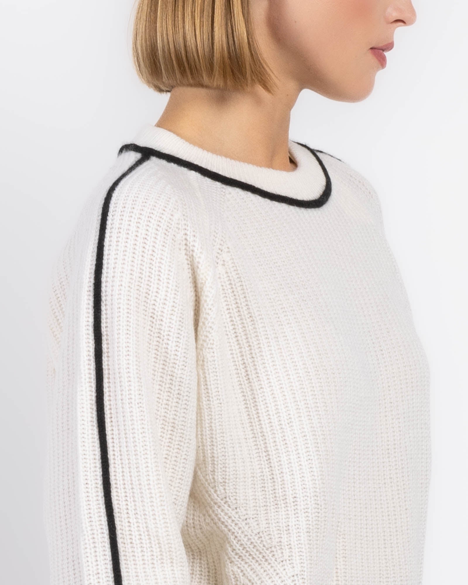 Shaker Piping Sweater