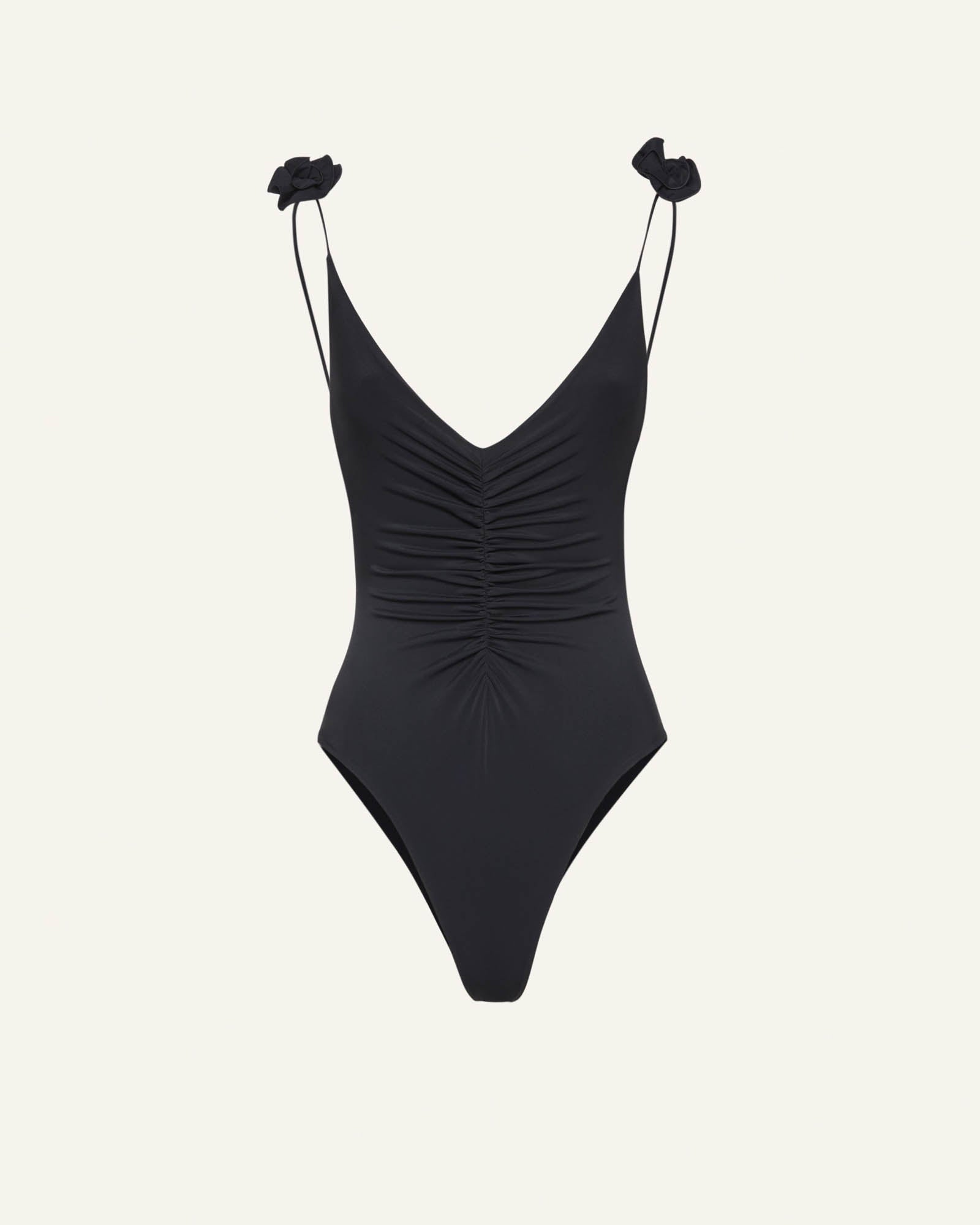 Rosette V-Neck Swimsuit