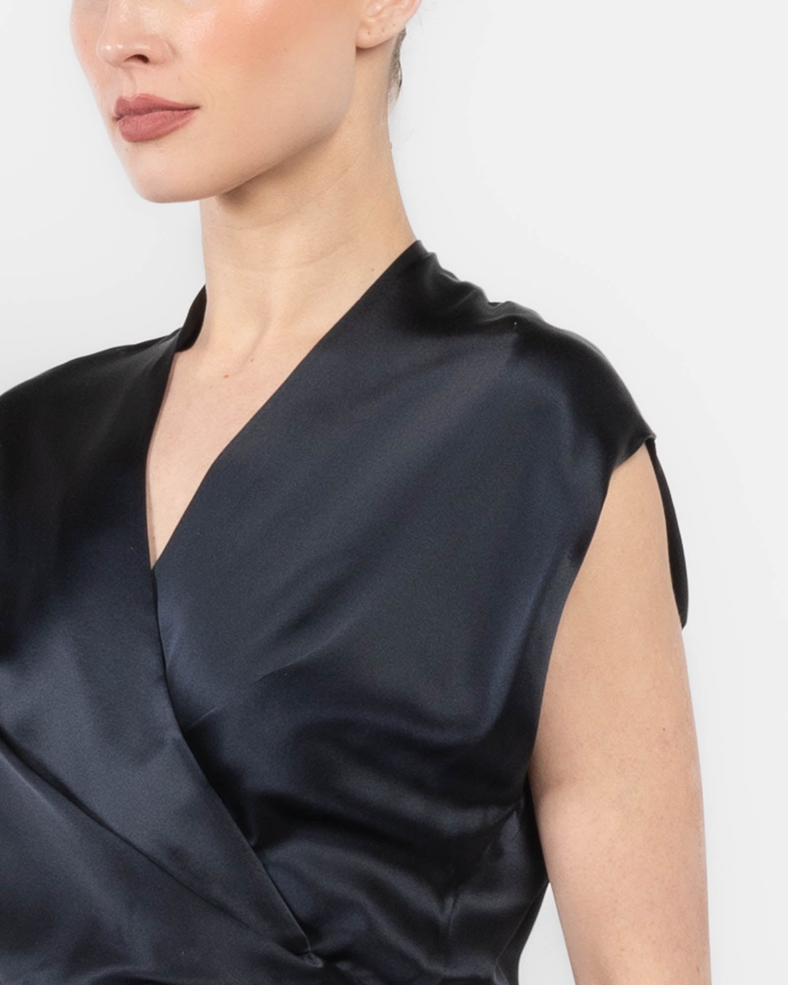 Drape Sleeve Wrap Blouse