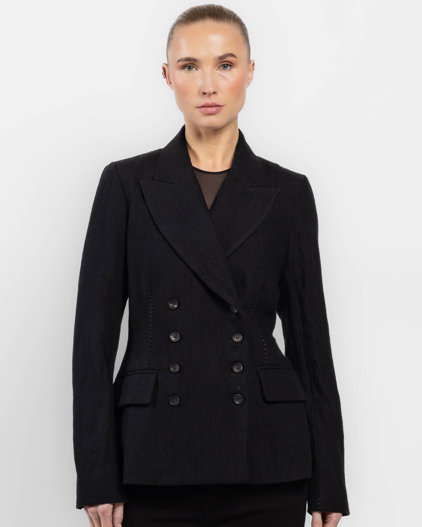 Crumpled Double-Breasted Jacket