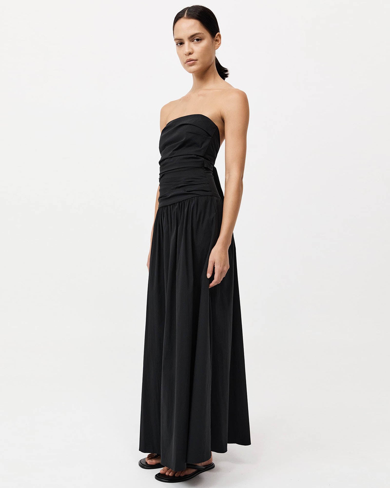 Gather Strapless Tie Dress