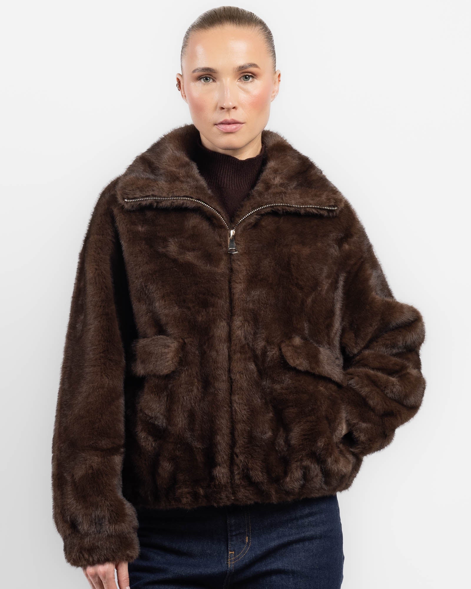 Faux Fur Bomber Jacket