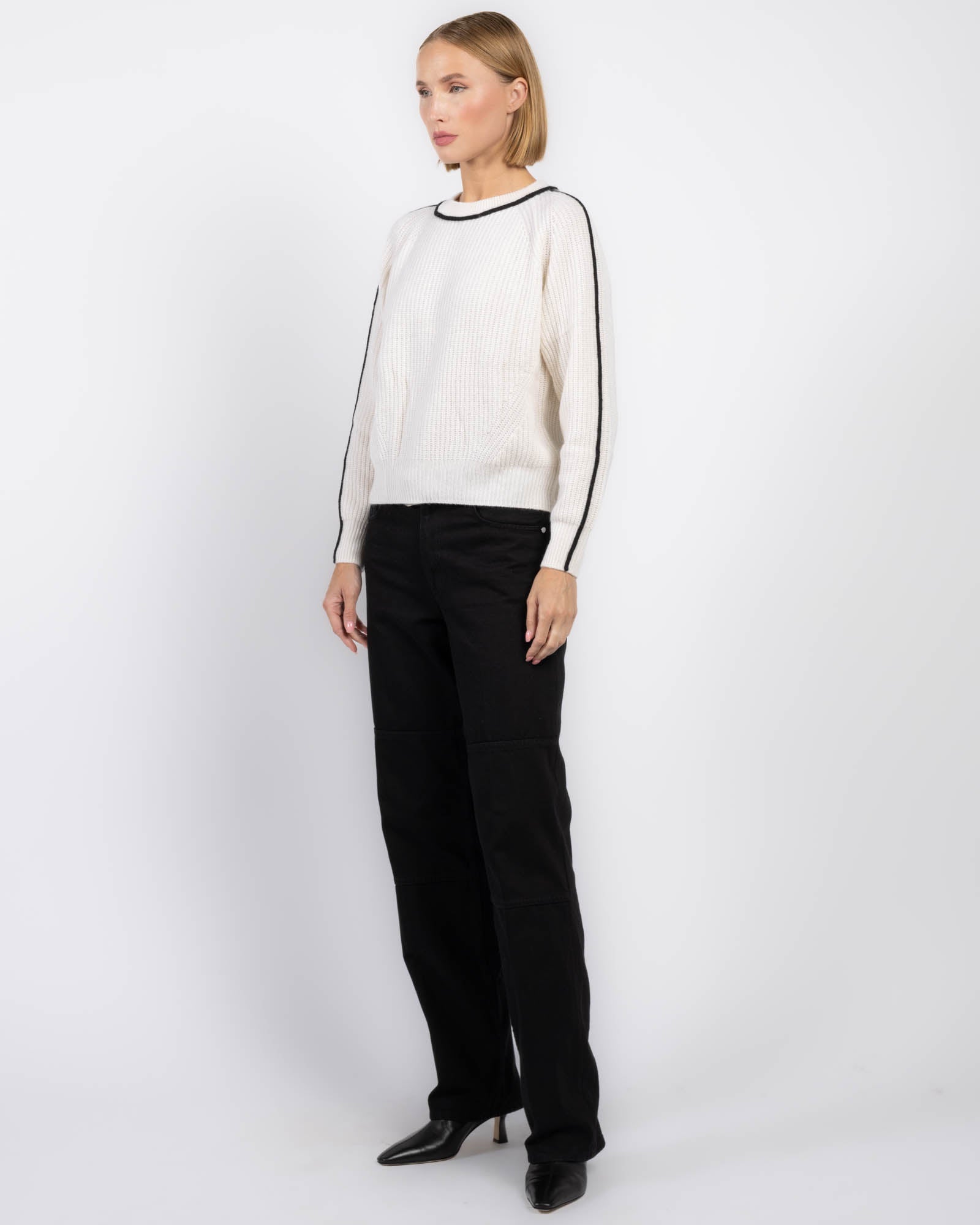 Shaker Piping Sweater