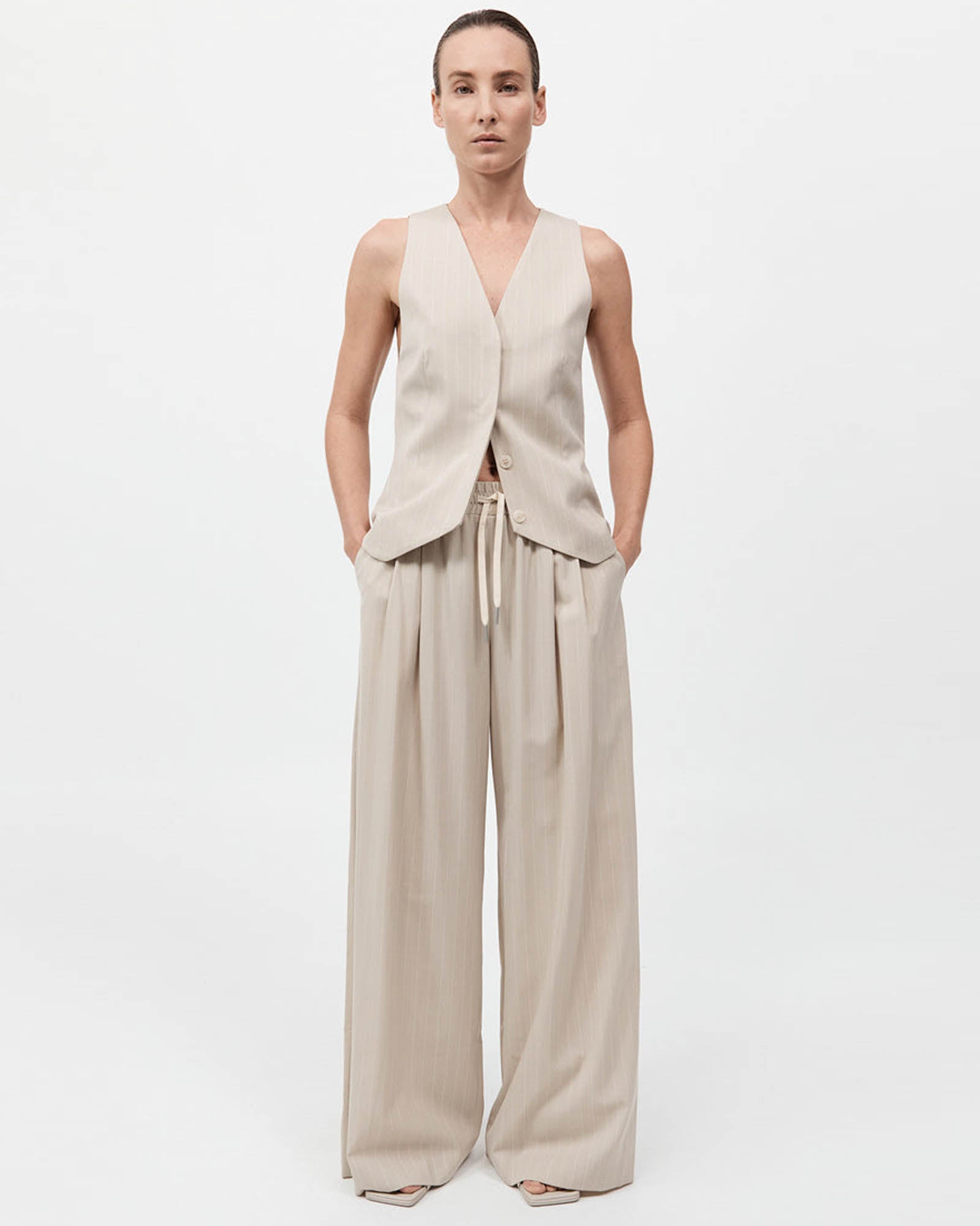 Pinstripe Drawstring Pants