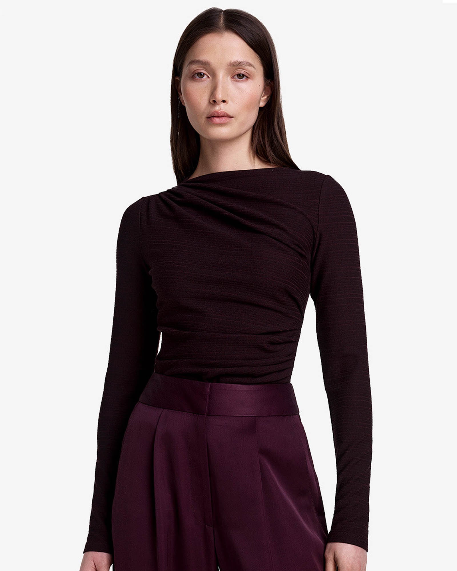 Haut en tricot froncé