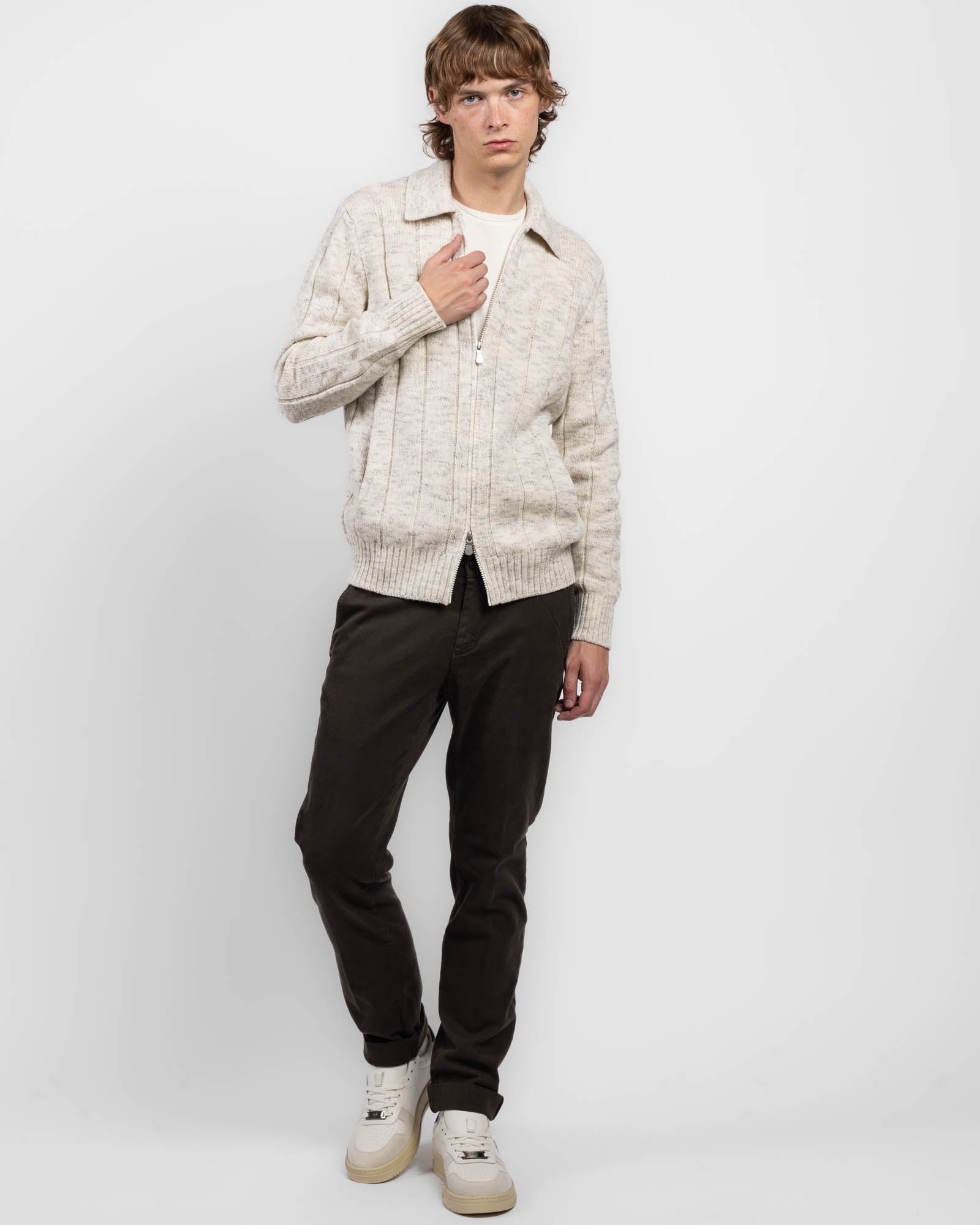 Drop Stitch Zip Sweater