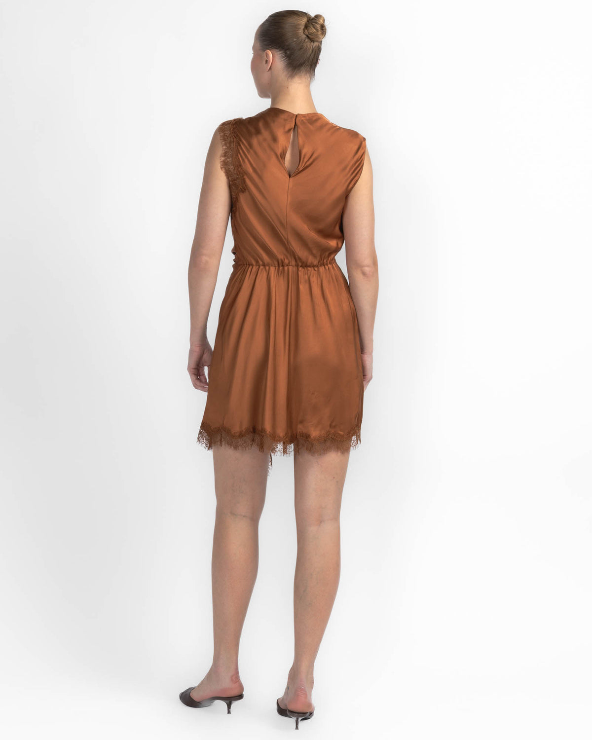 Dion Satin and Lace Mini Dress