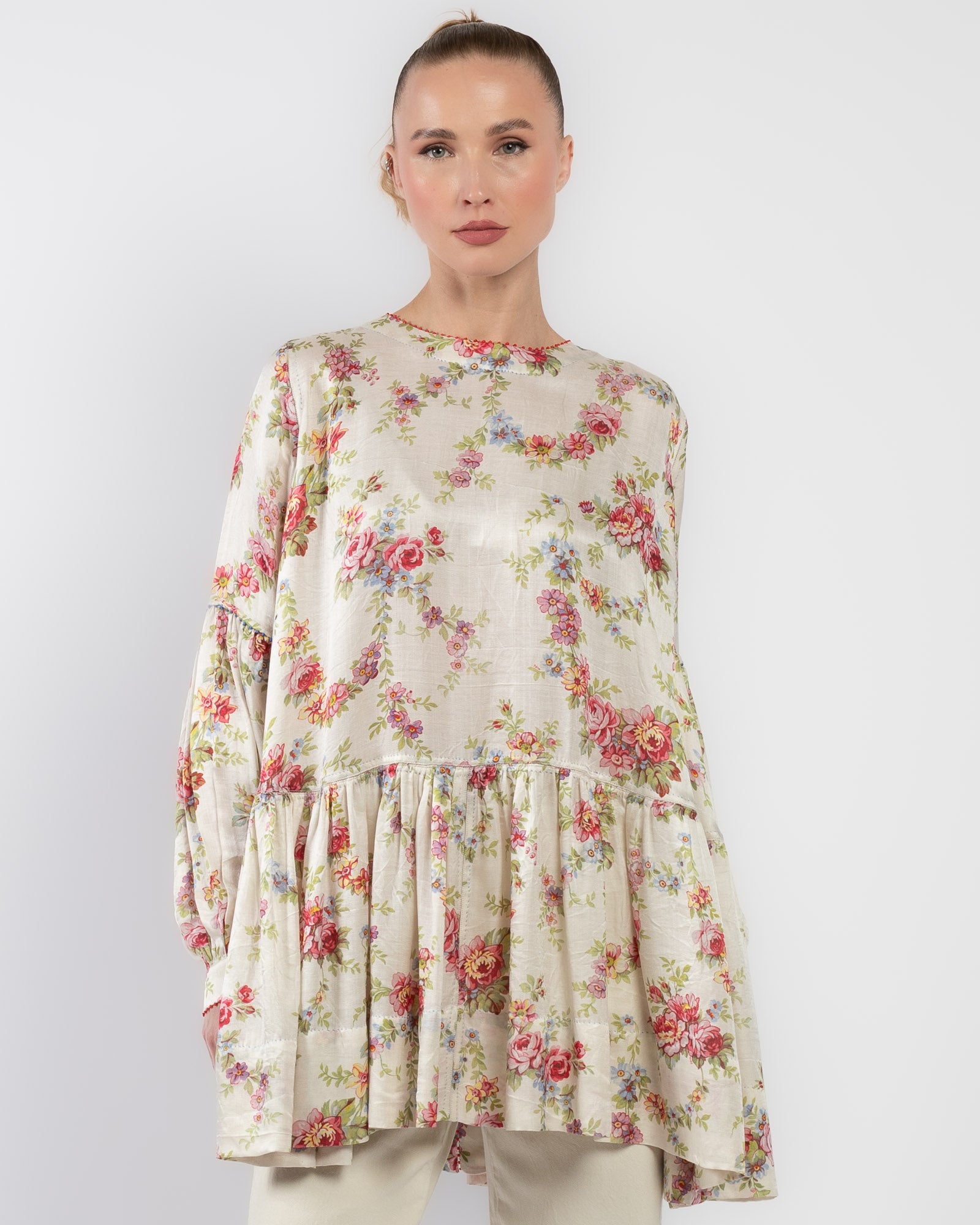 Tier Gather Floral Top