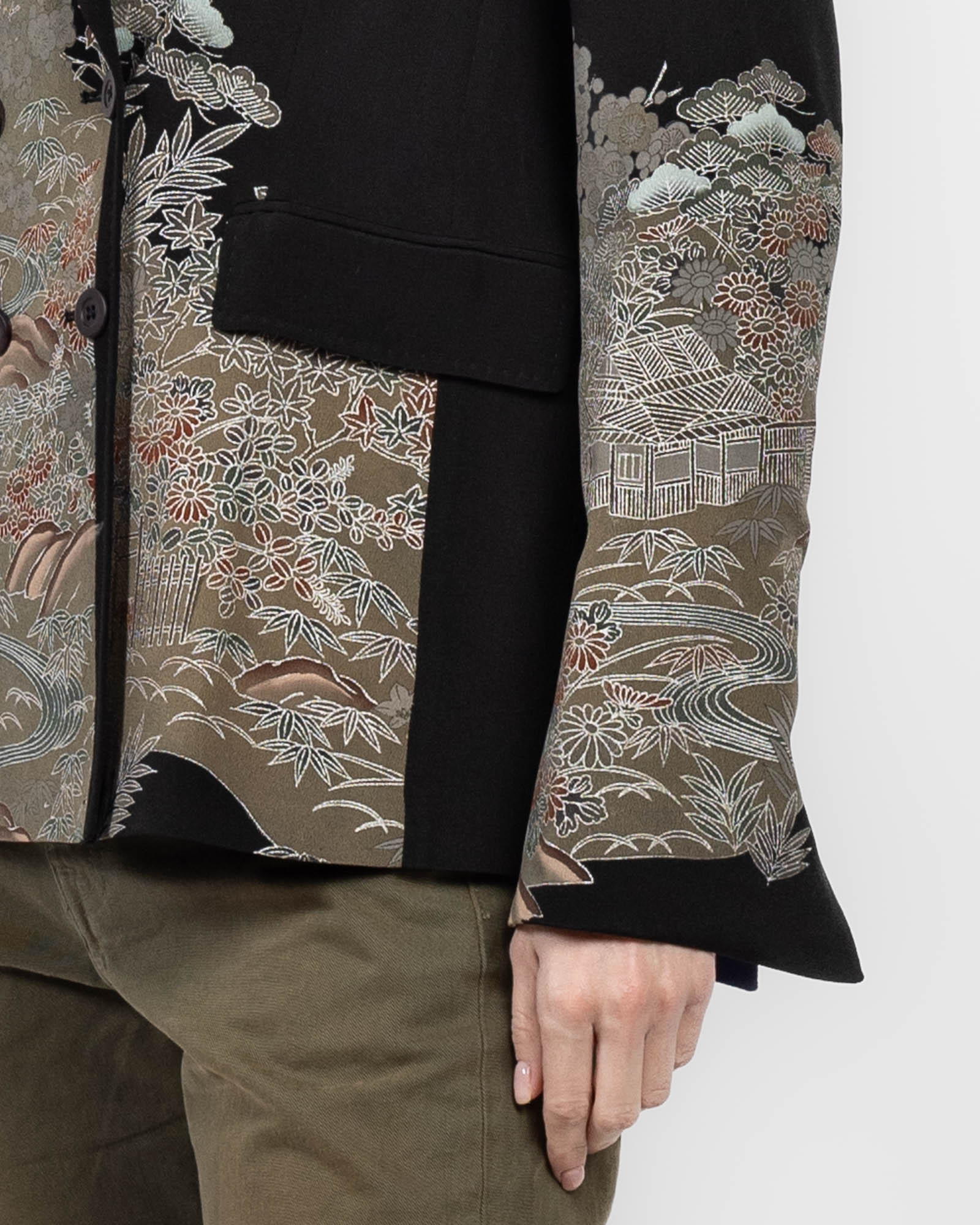 Double-Breasted Overdyed Kimono Jacket