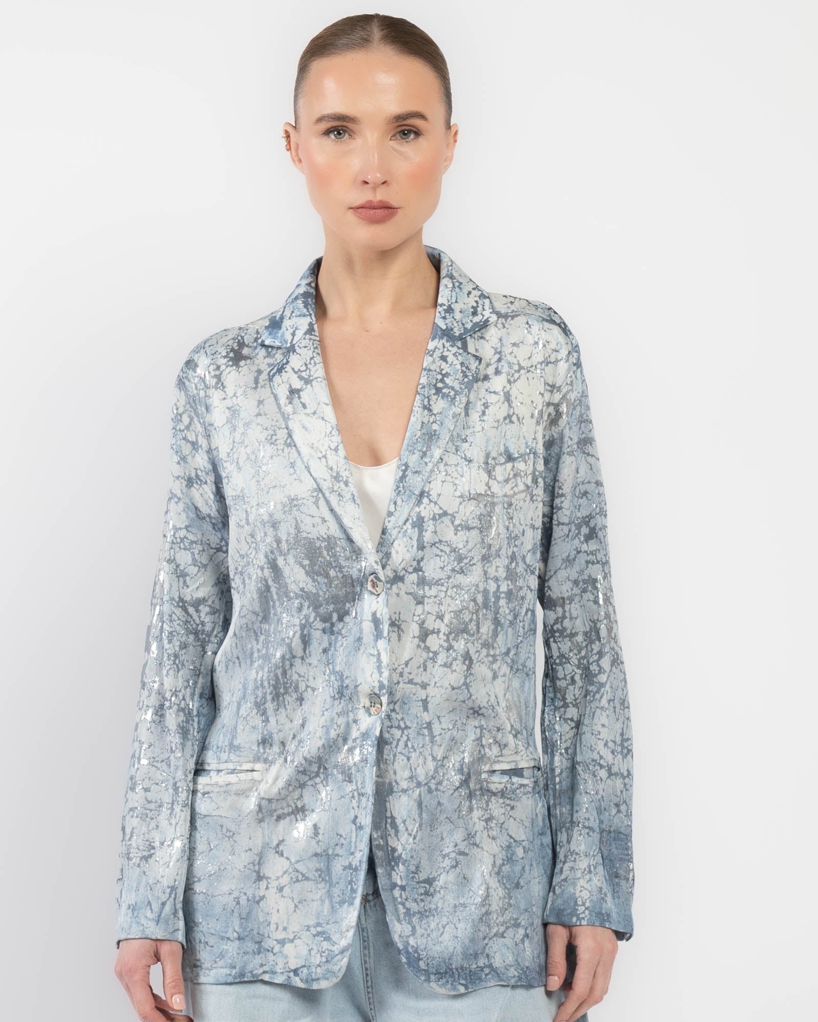 Marble Lamination Rever Jacket