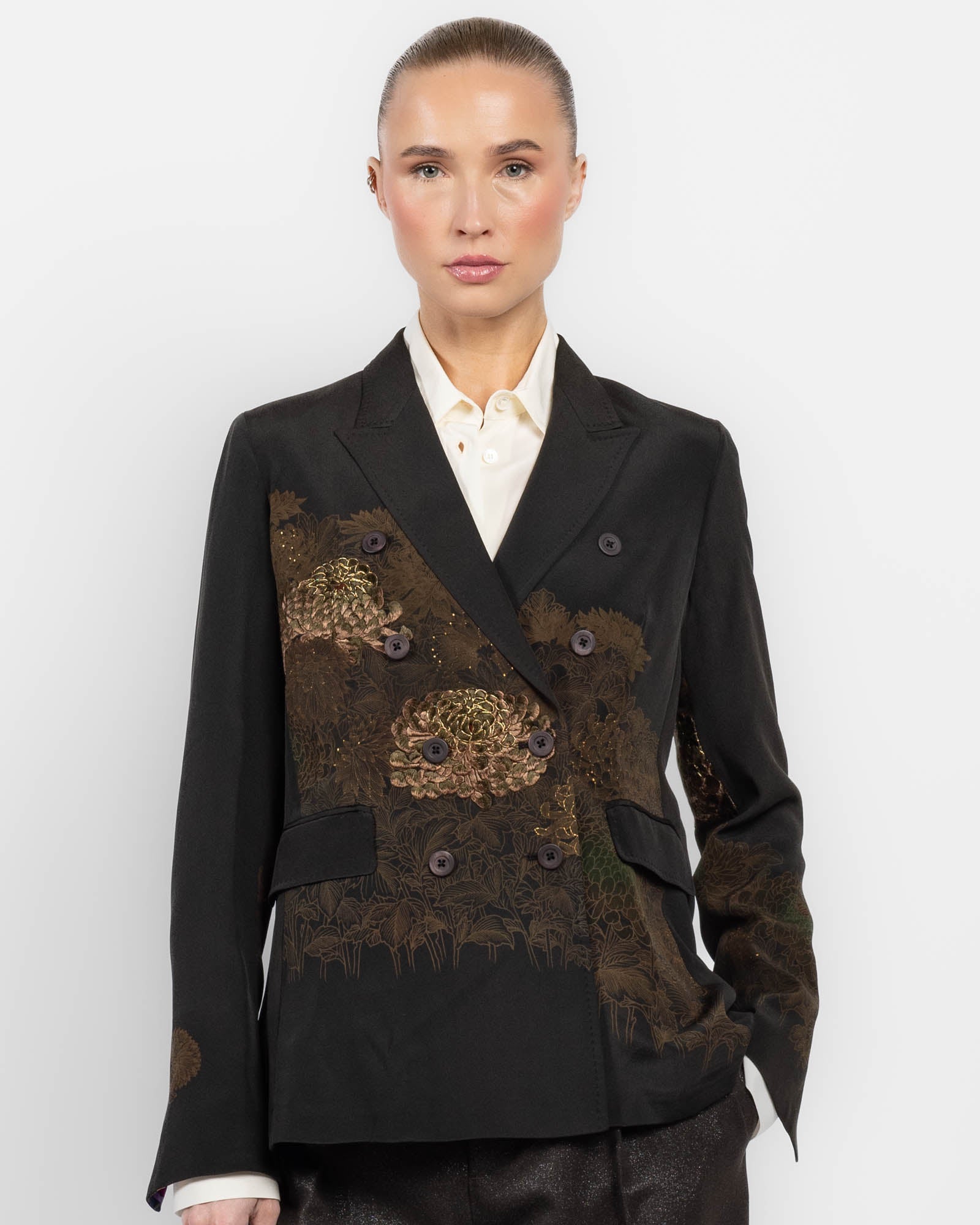 Double-Breasted Overdyed Kimono Jacket