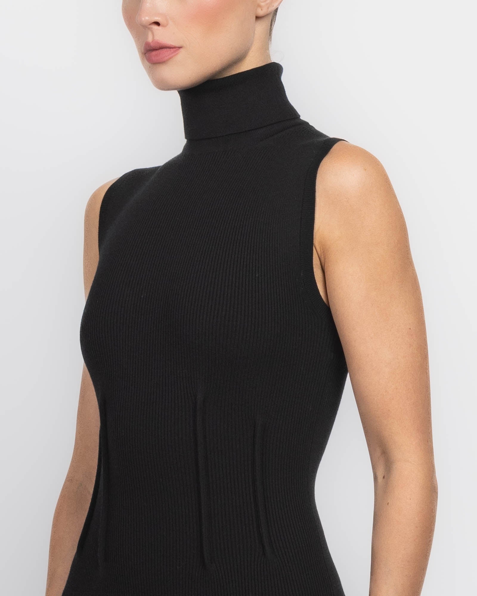 Sleeveless Rib Knit Dress